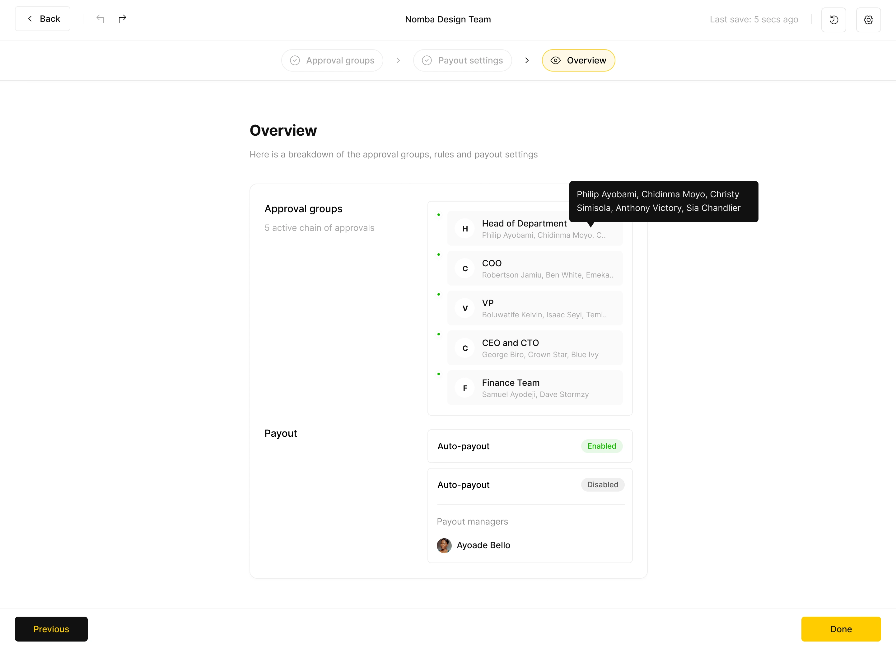 Overview approval - workflows