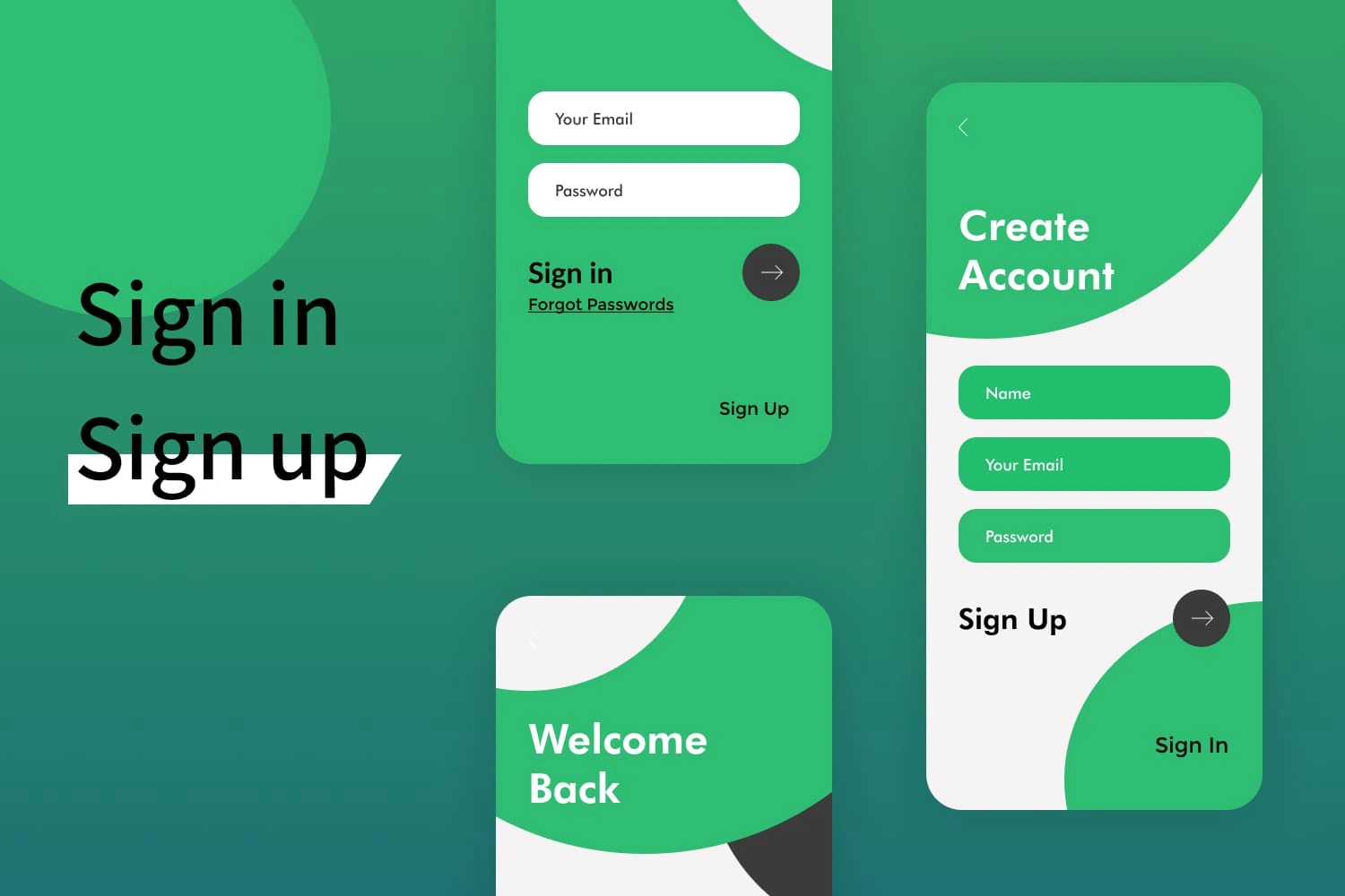 Sign In & Sign up Screens
