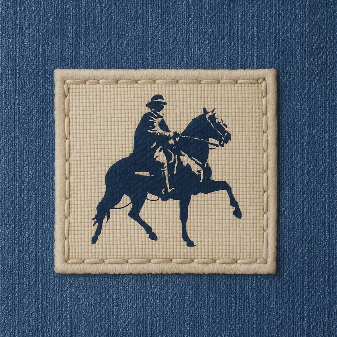 Heat-stamped logo patch