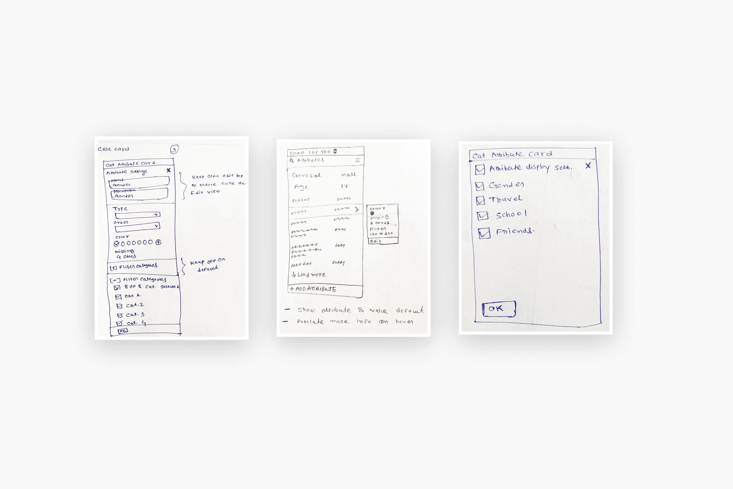 Sketched several options for the layout and exploring different ways.