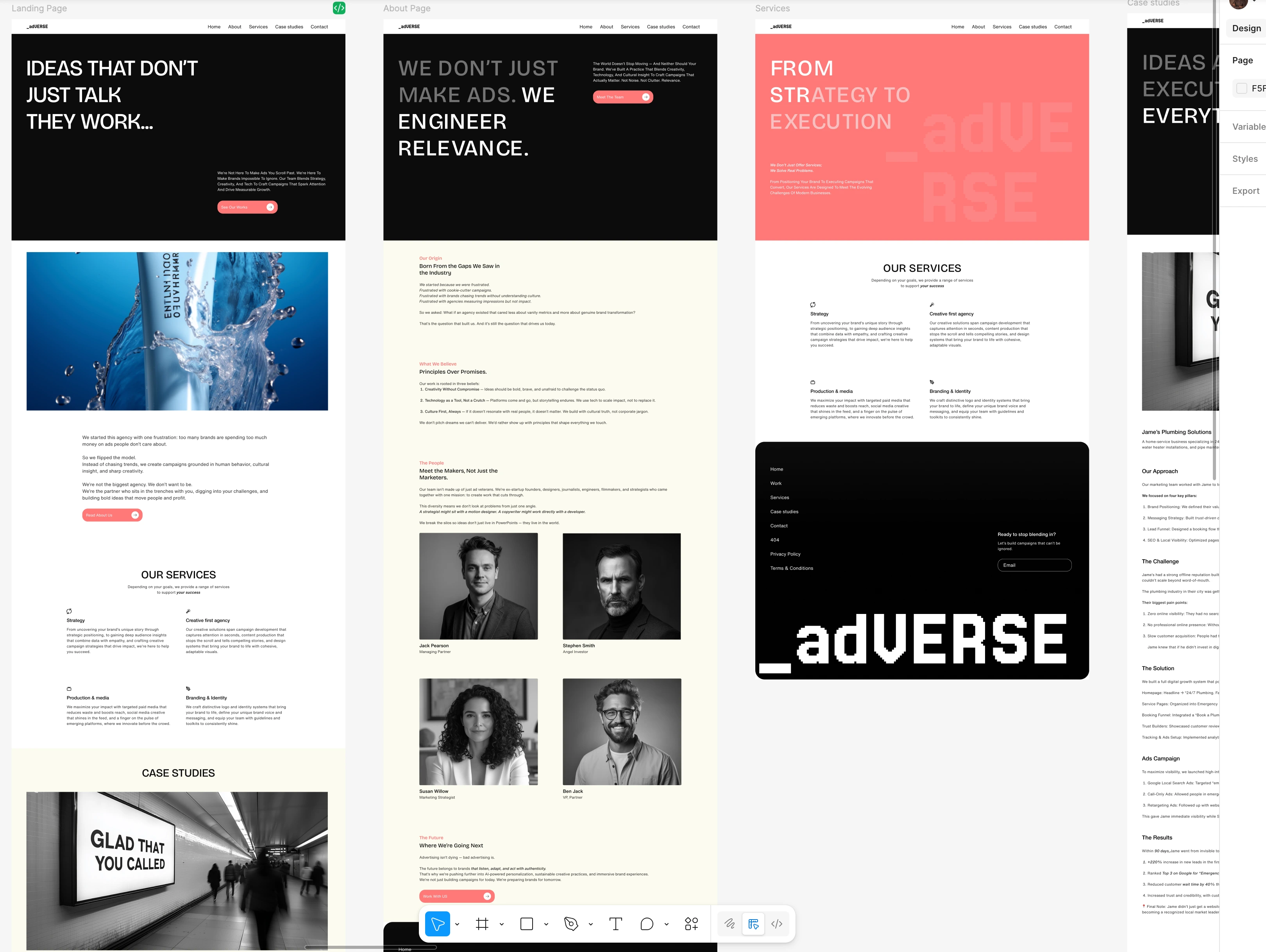 Some screens from figma