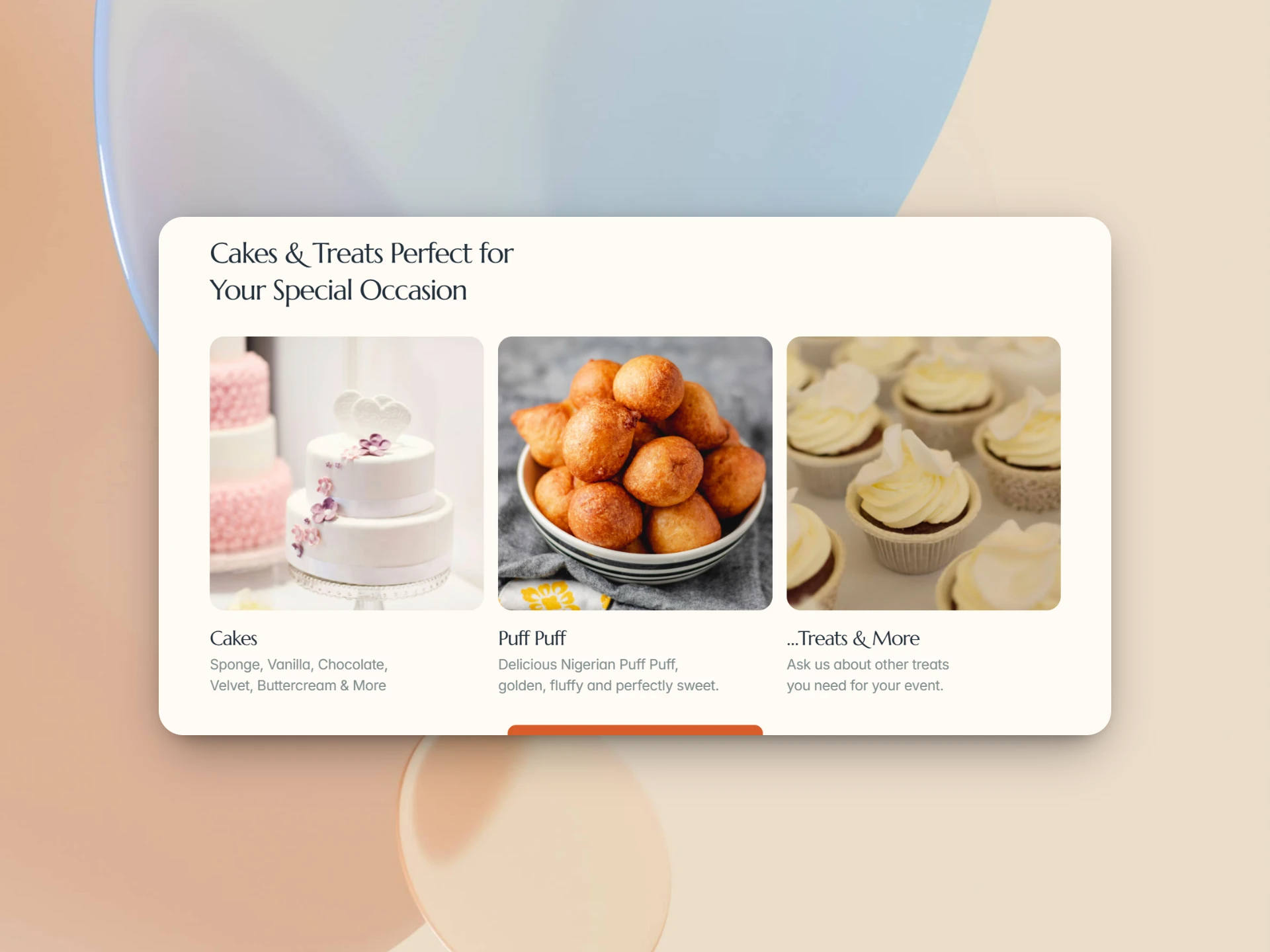 Cakes & Treats Offerings