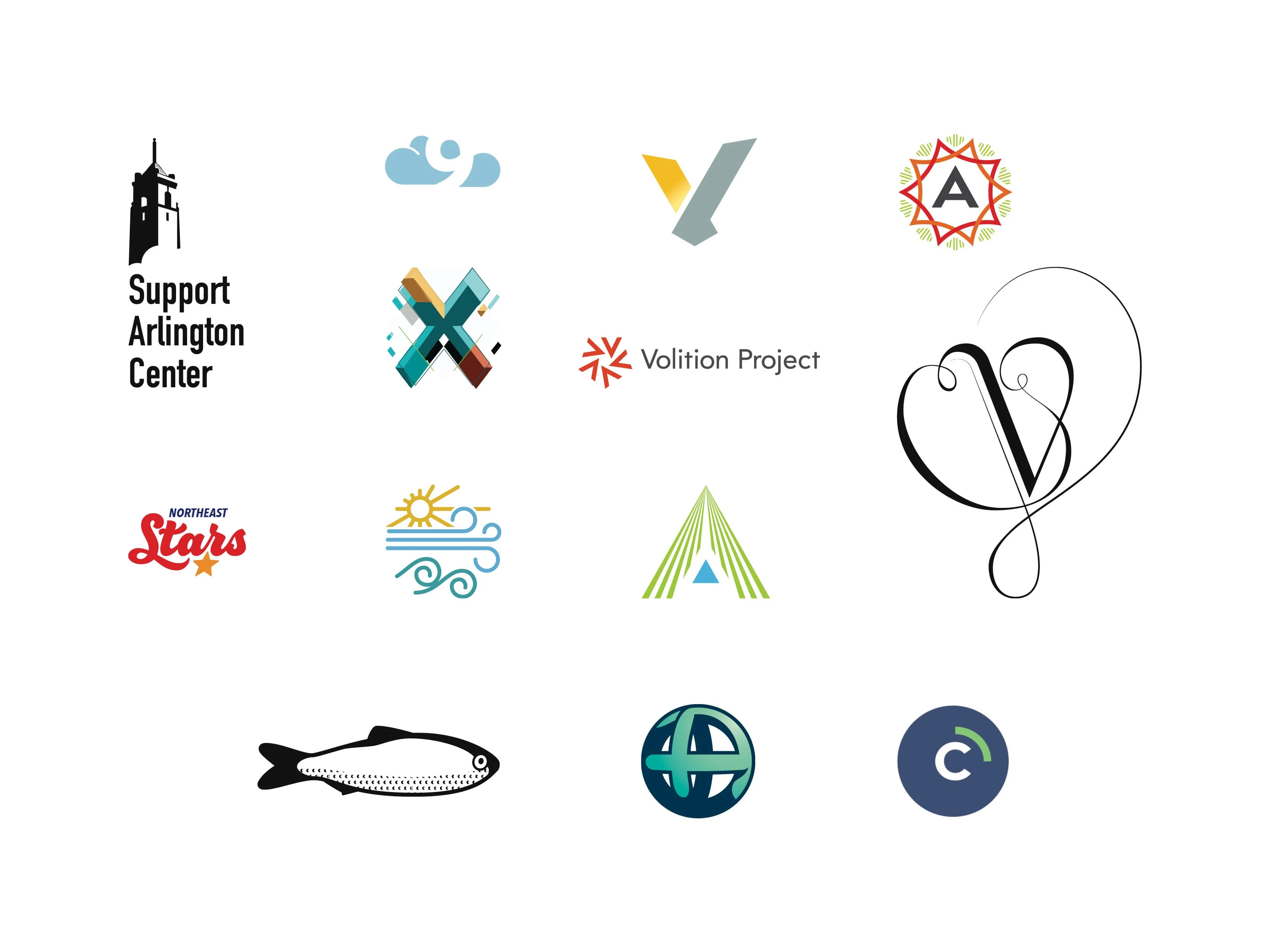 An assortment of logos and icons