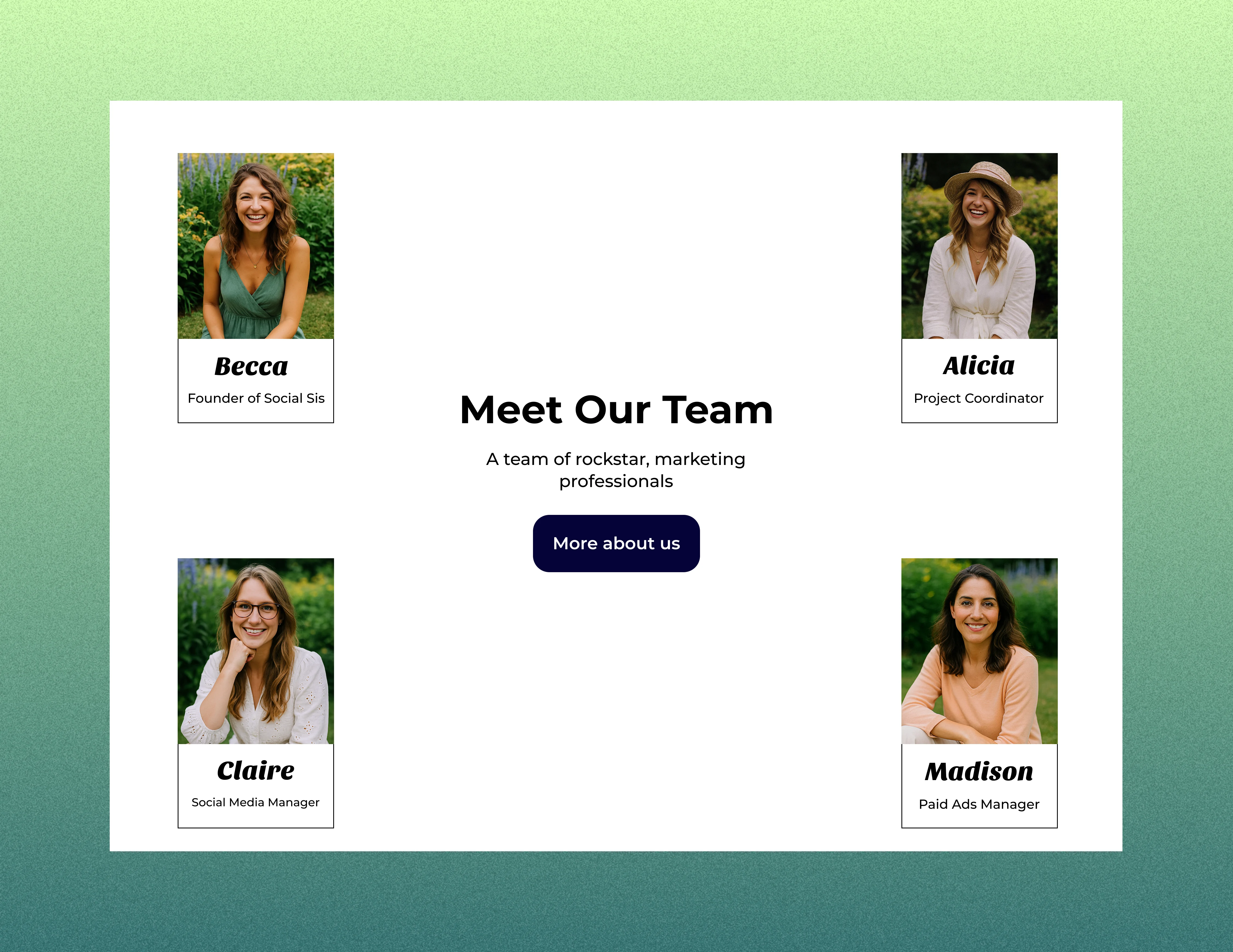 Unique sticky animation for the team section