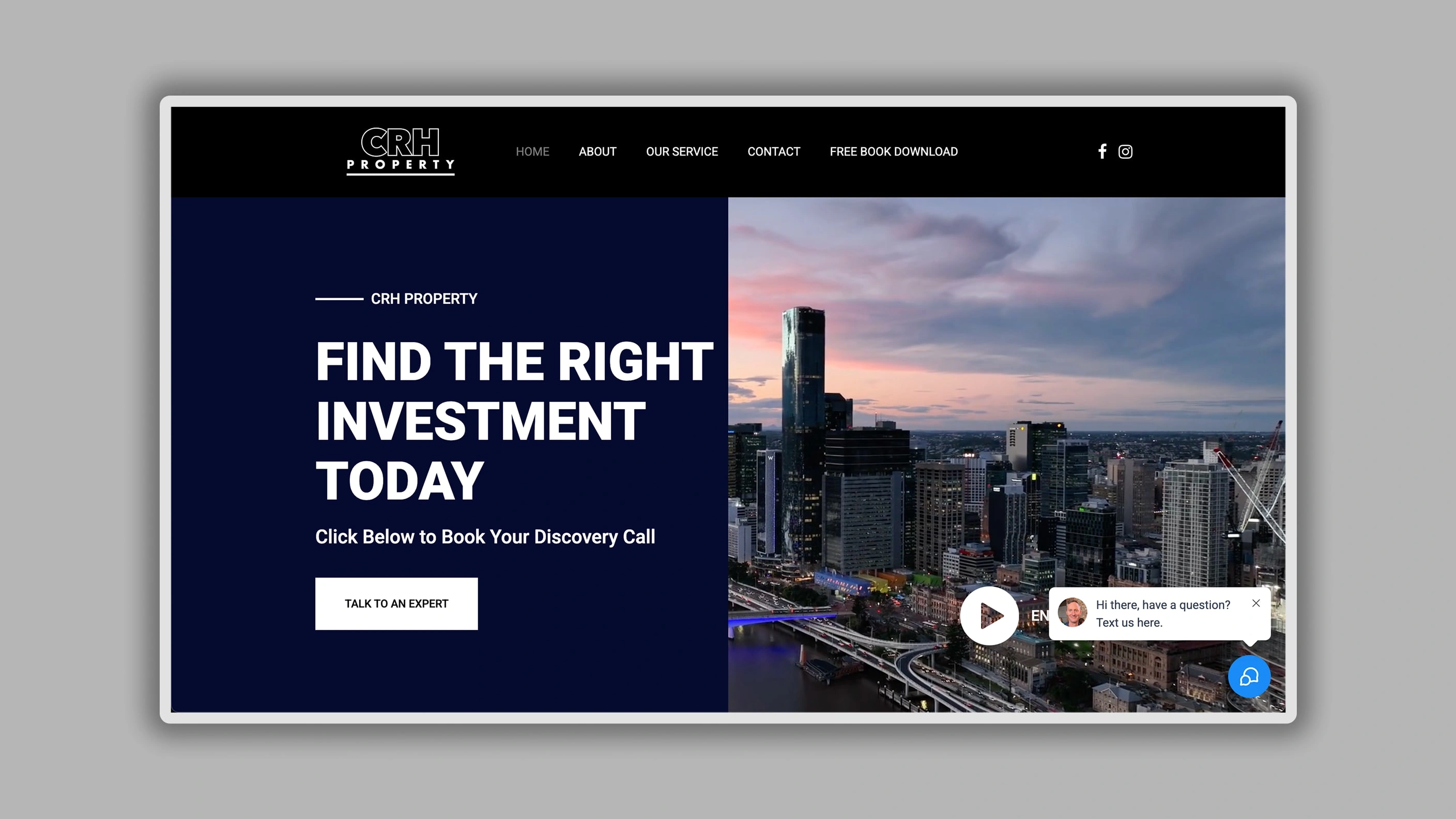 The CRH Property website before the redesign.