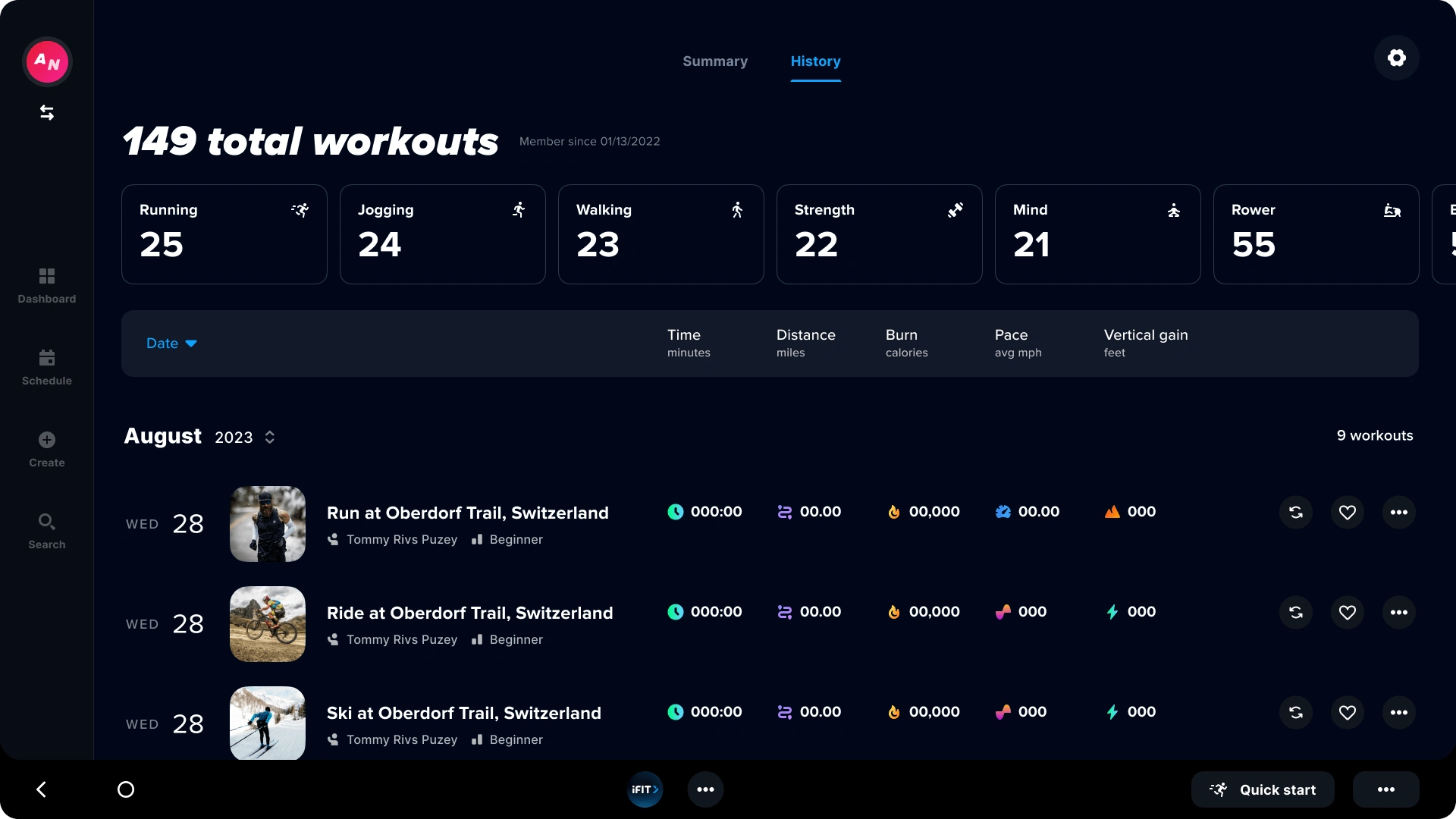 New history screen — turns logs into recognizable personal narratives.