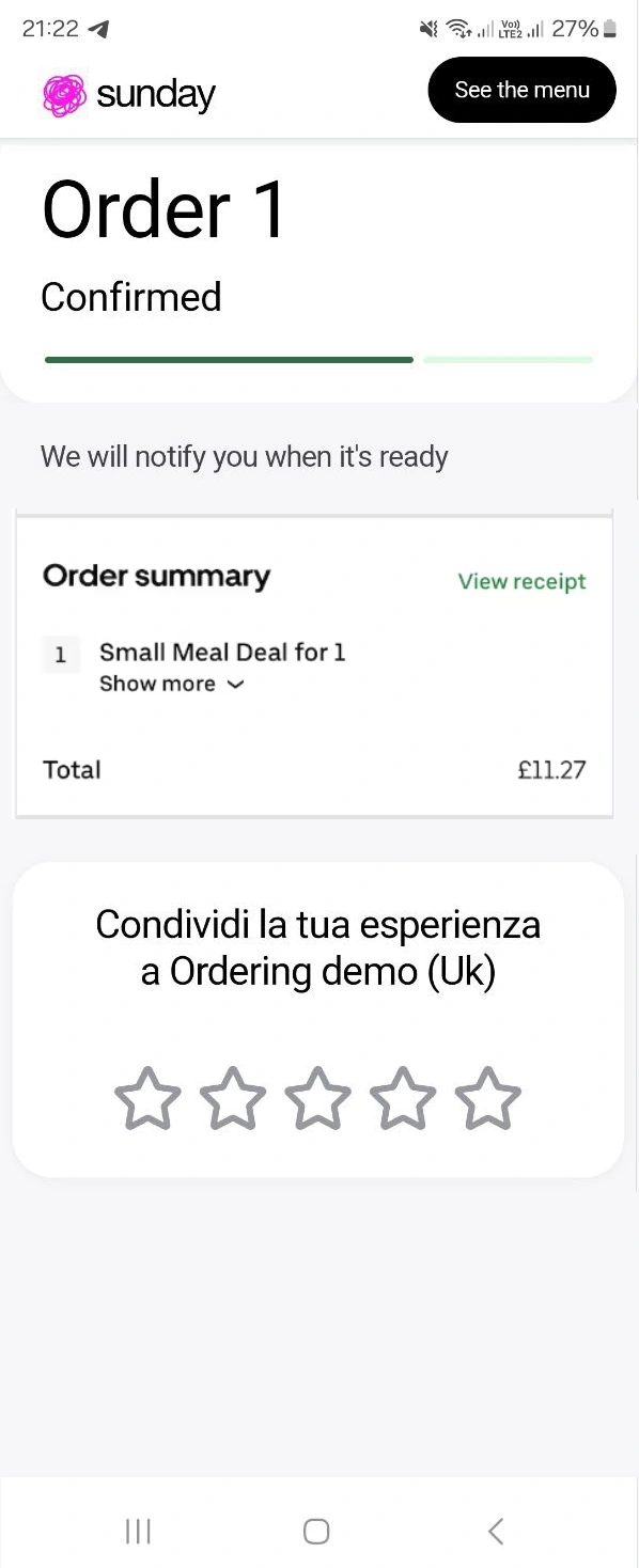 Order confirmation old UI