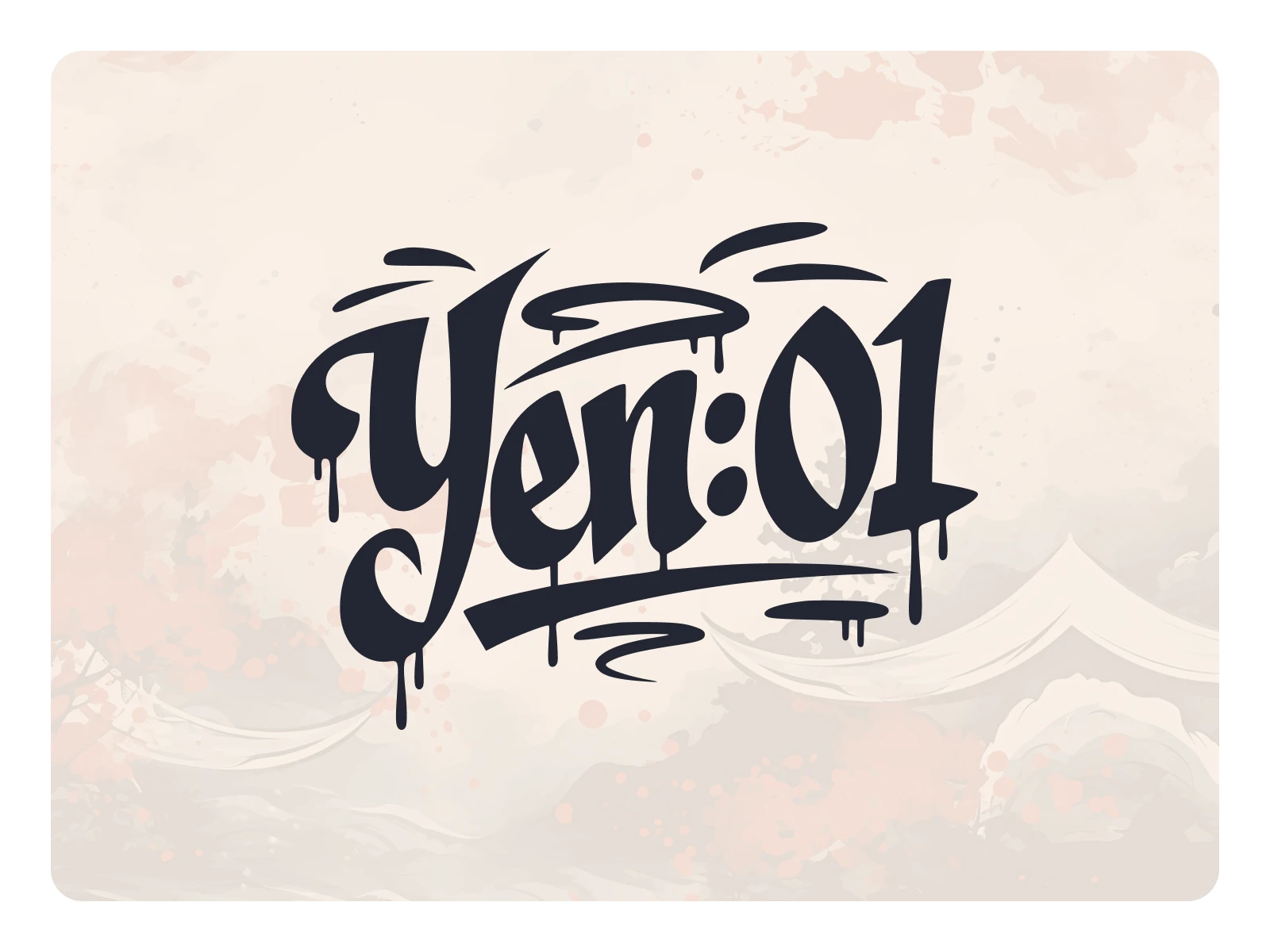 The YEN:01 logotype blends Tokyo street energy with futuristic symmetry — a single colon splitting tradition and rebellion.