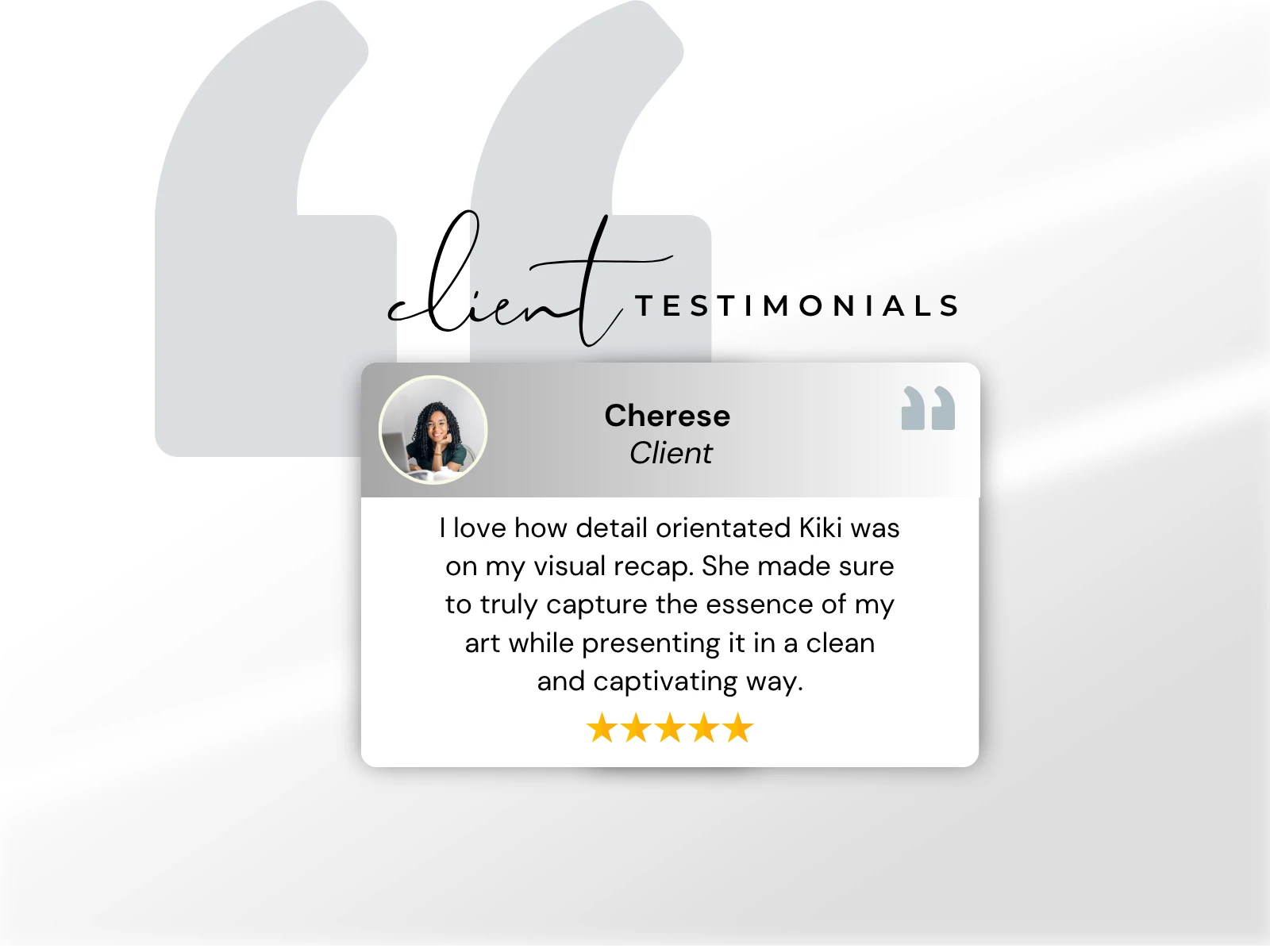 Pictured: The owner of SoulShine has provide a 5 star review of my services.