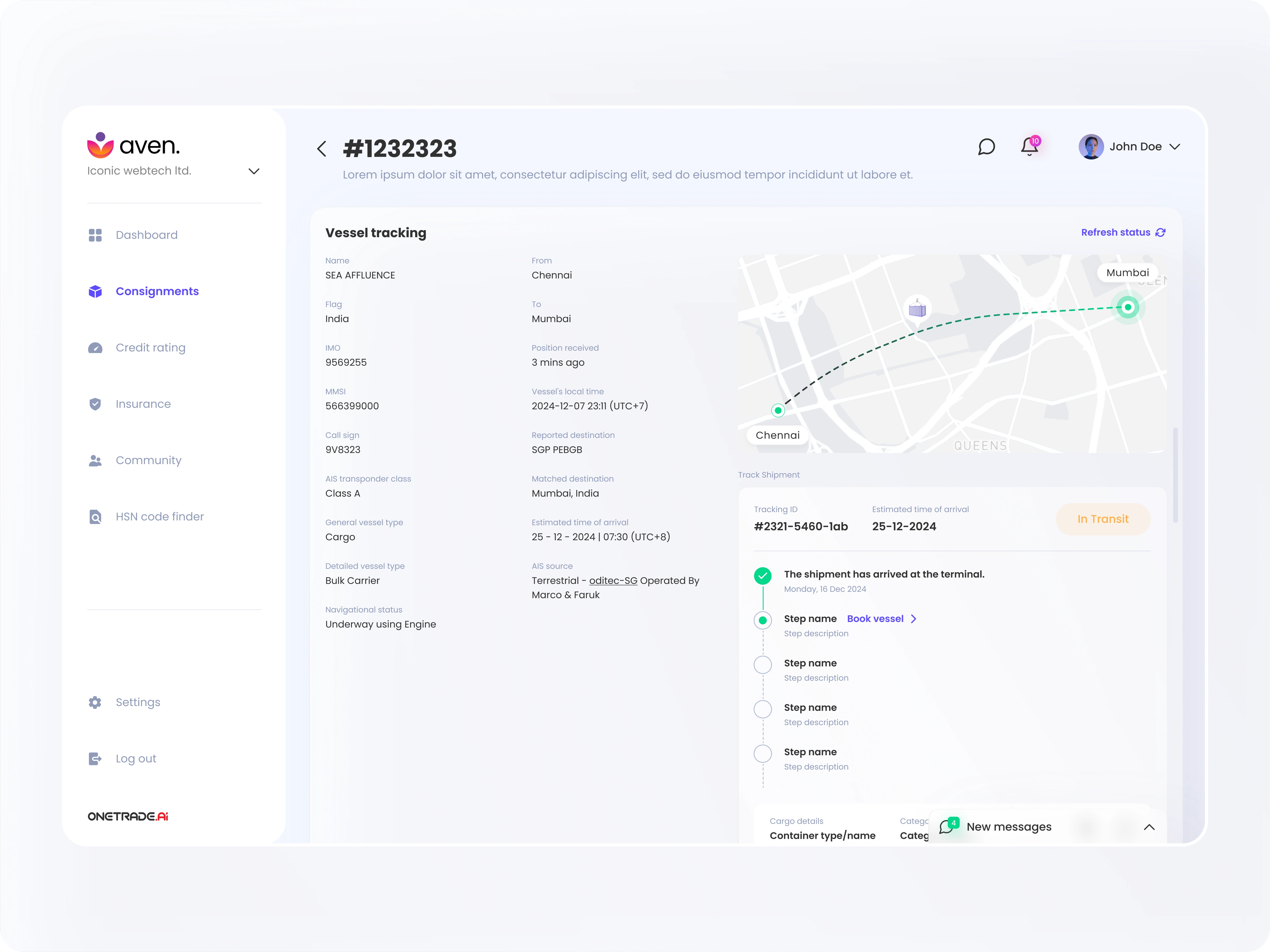 Live vessel tracking - stay updated at every mile.