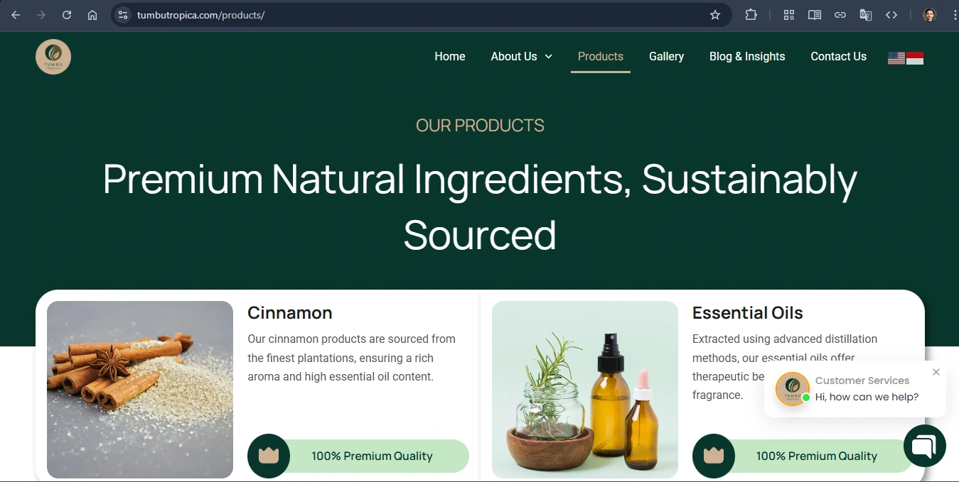 Products Page