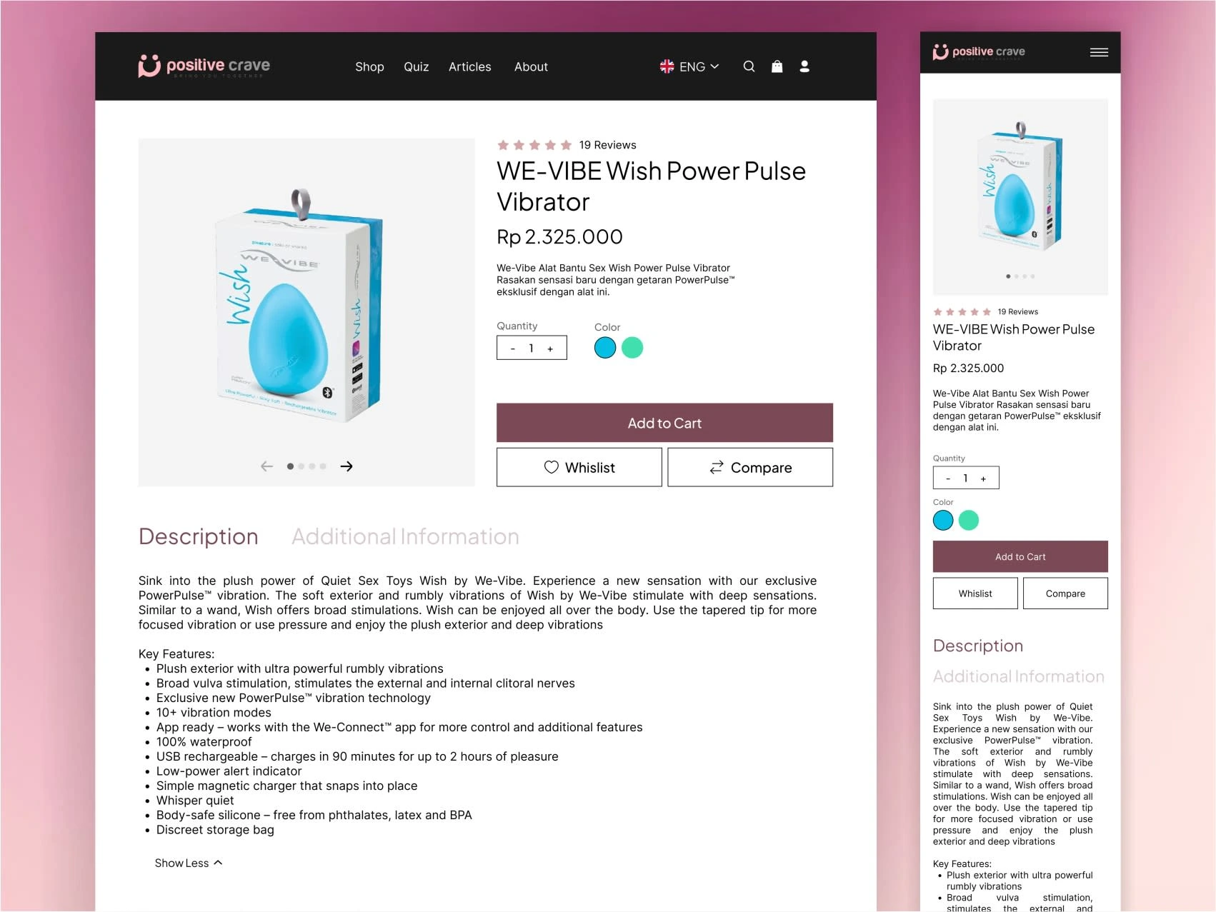 After Redesign - Product Page
