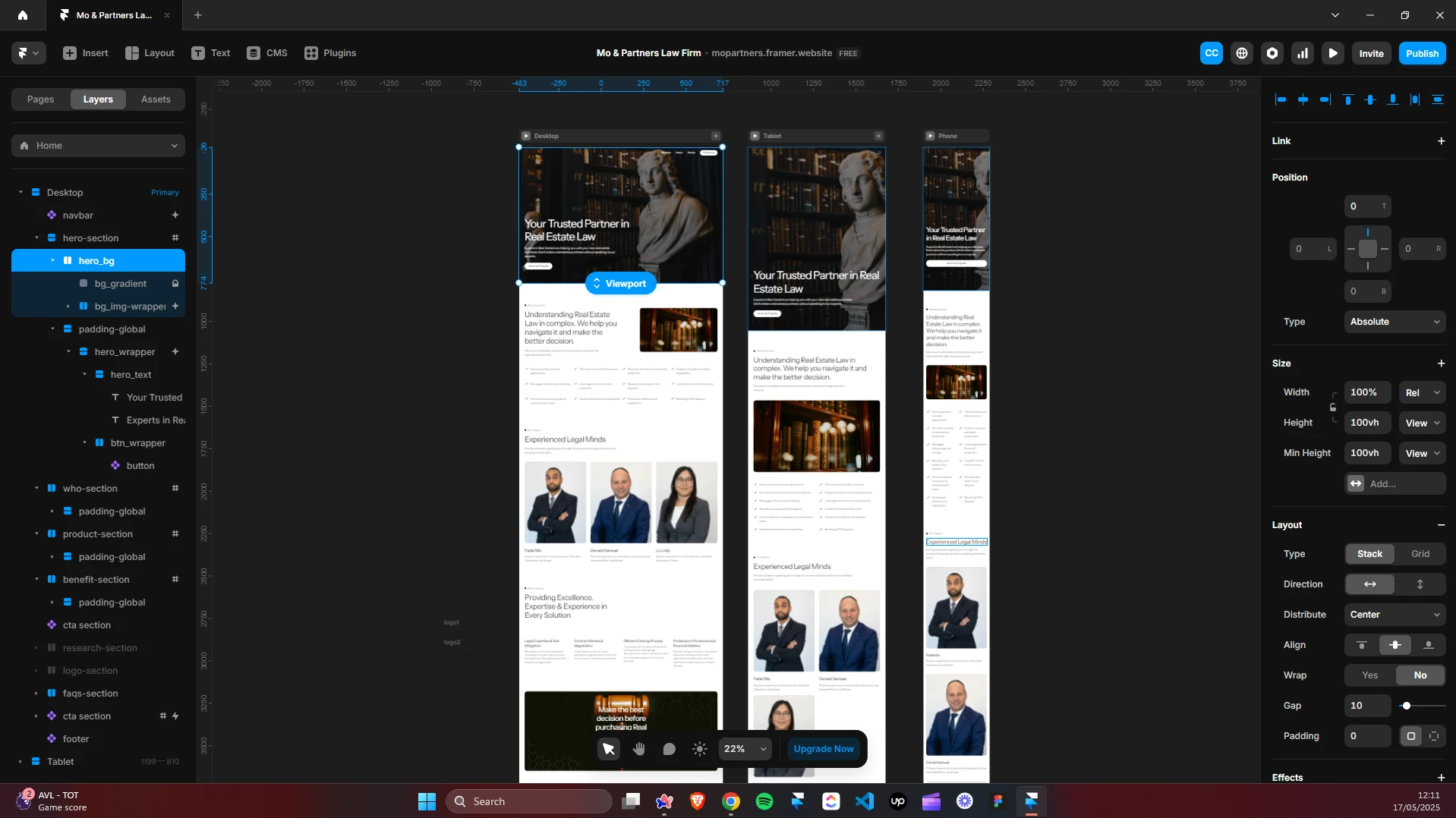 Backend Design on Framer