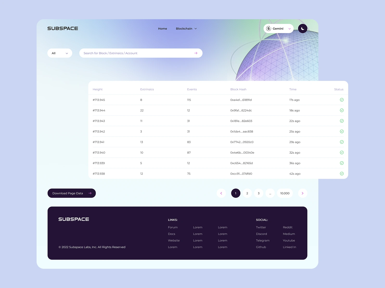 Block explorer | Blocks
