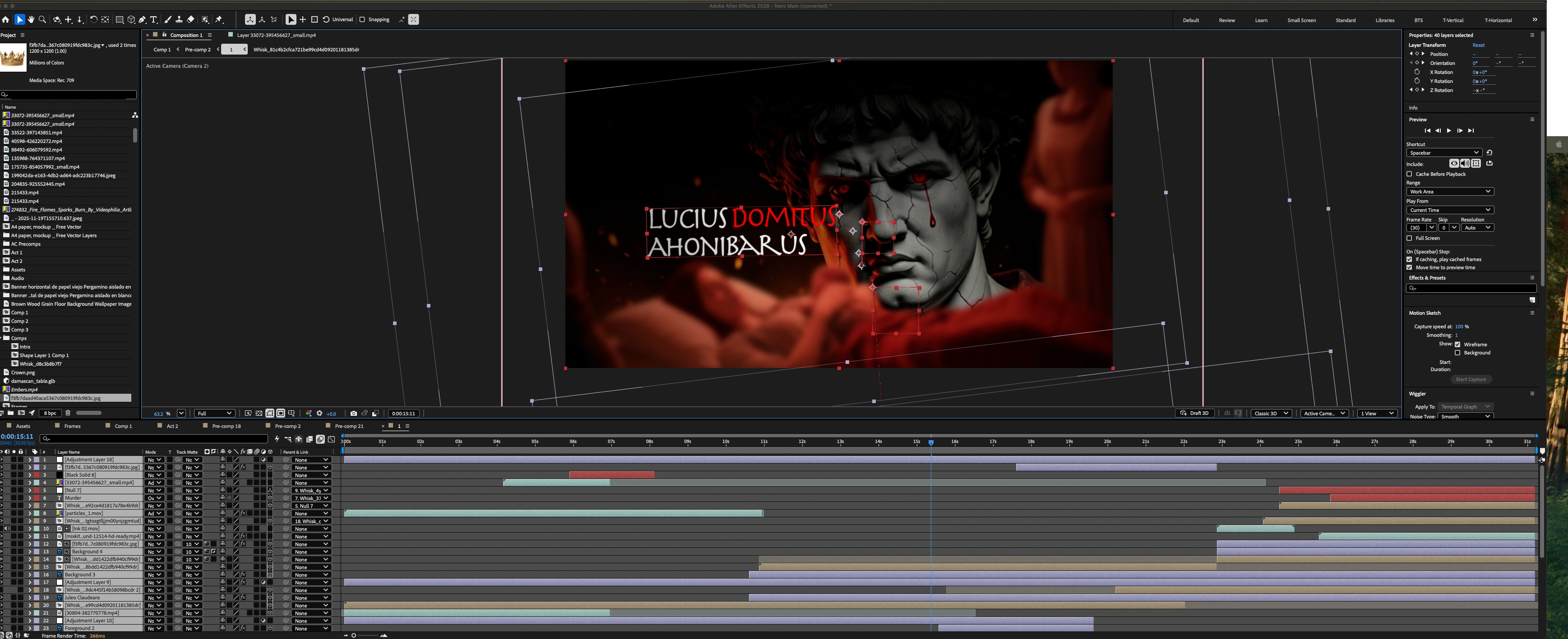 After Effects timeline