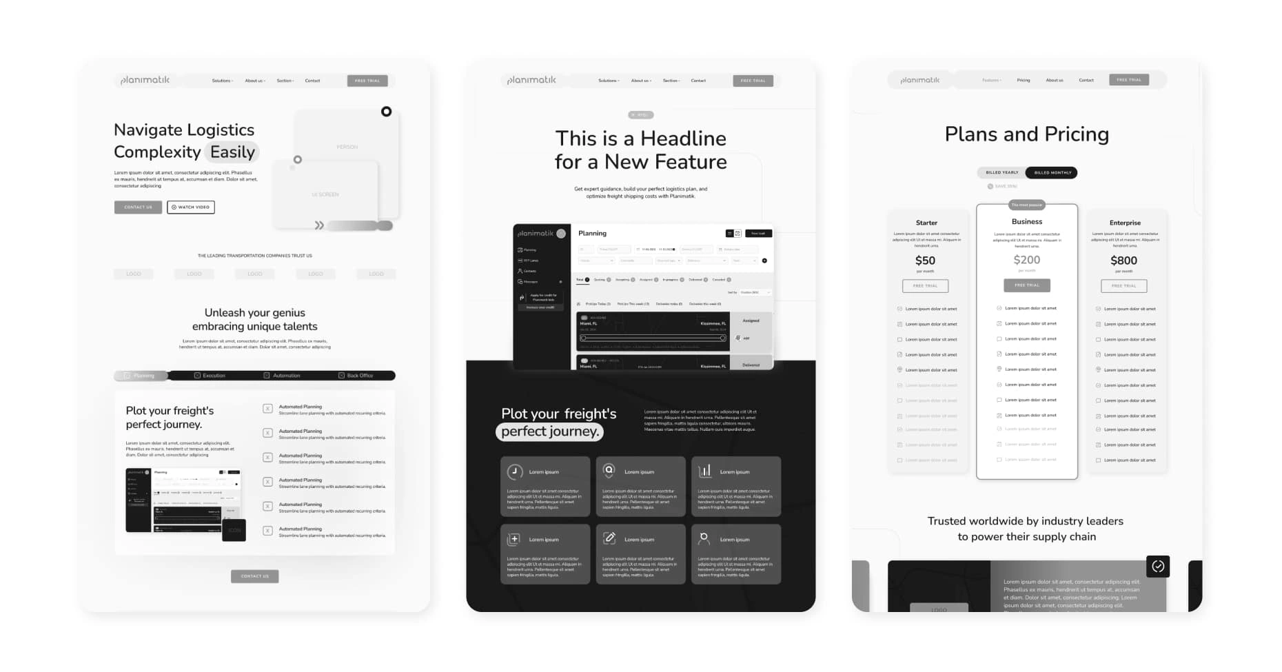 Website Wireframes