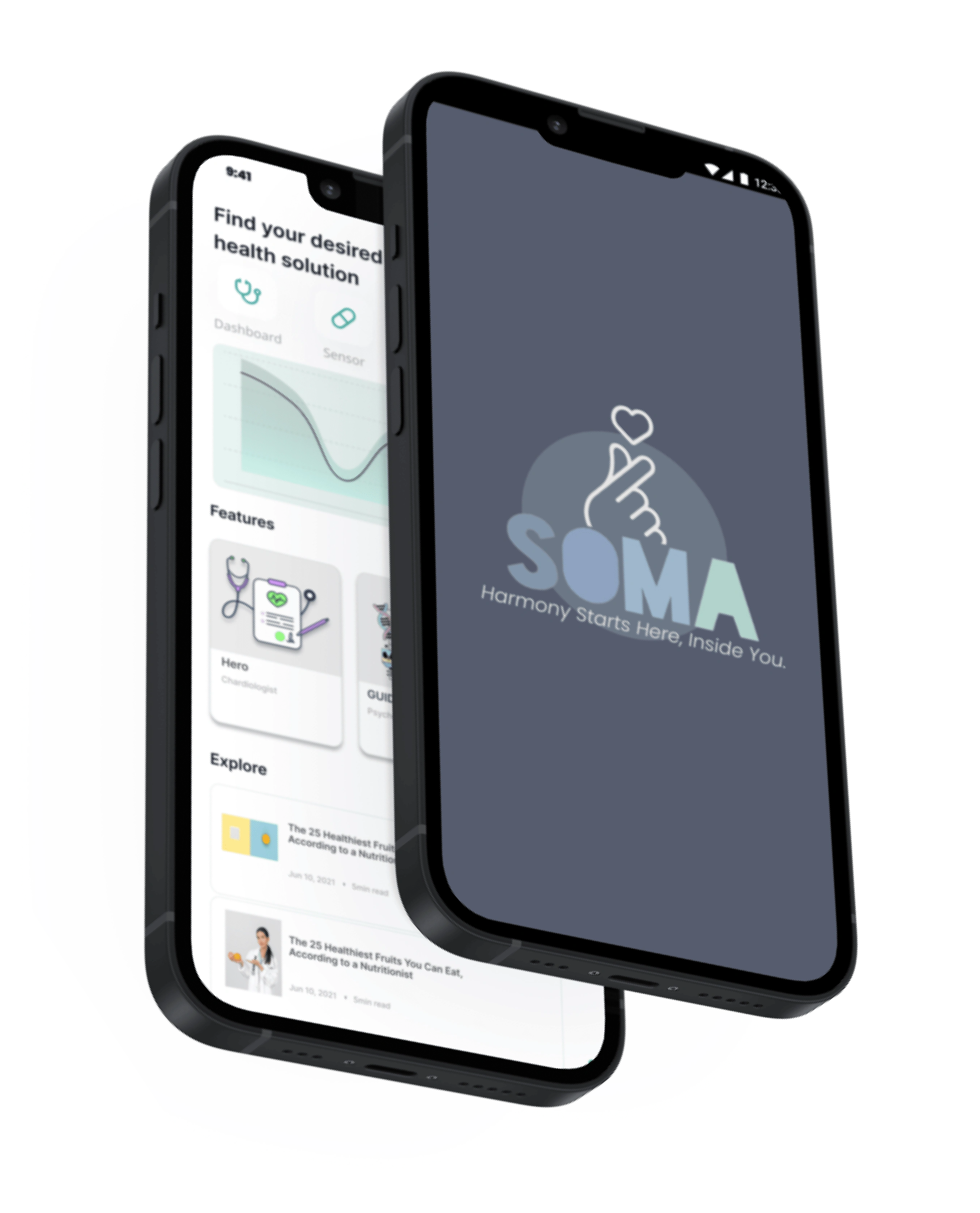The logo and home screen