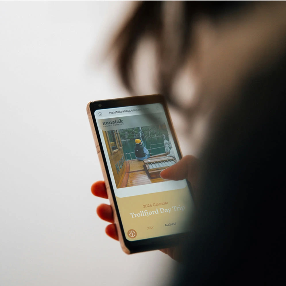 Nunatak Sailing Company website mockup
