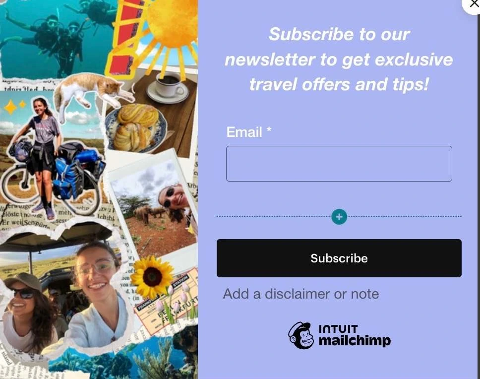 Graphic for mailing pop-up ad 