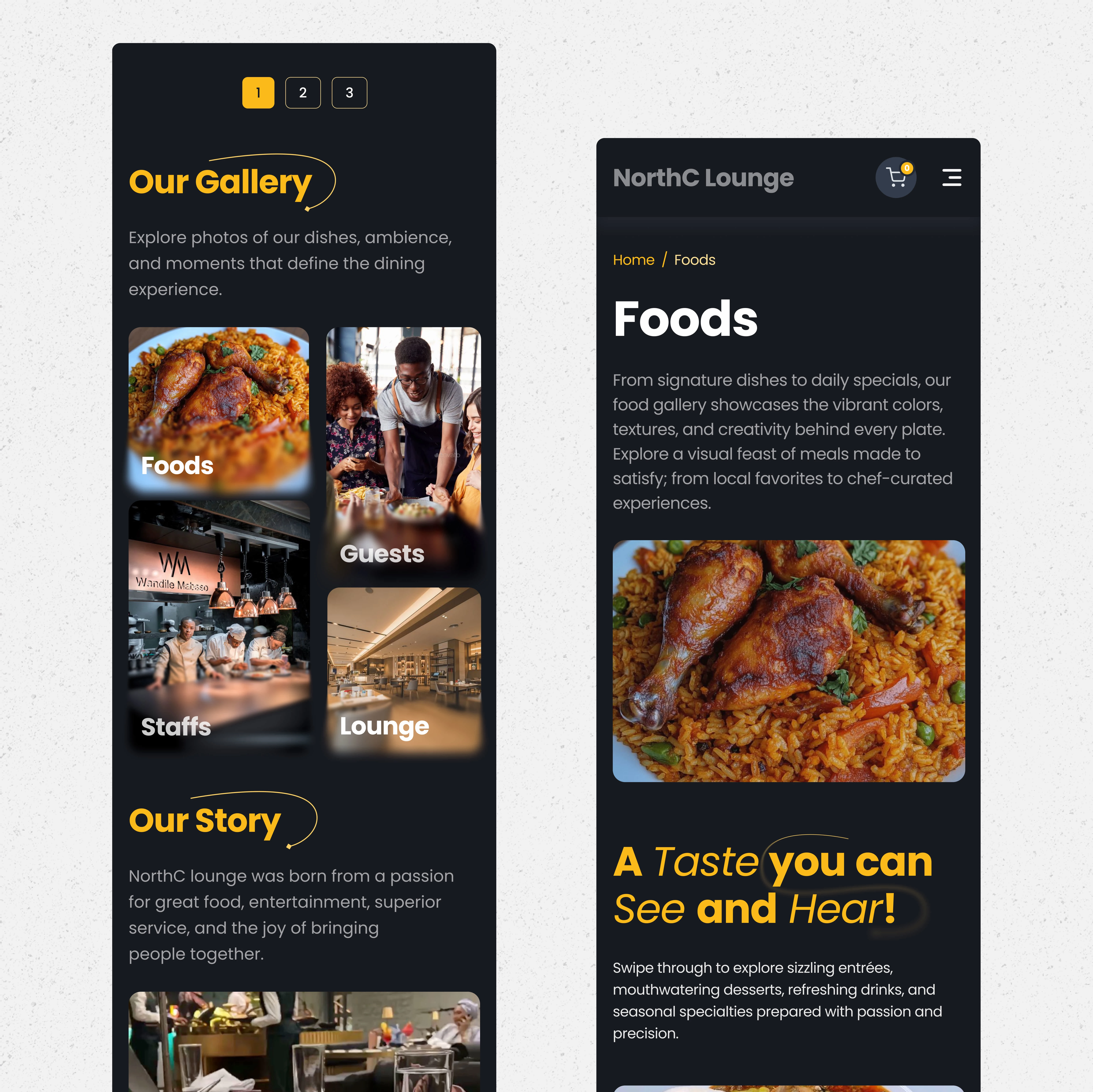 While Users are waiting for their Order, Our Gallery can keep them busy, Exploring the brand and Environments.