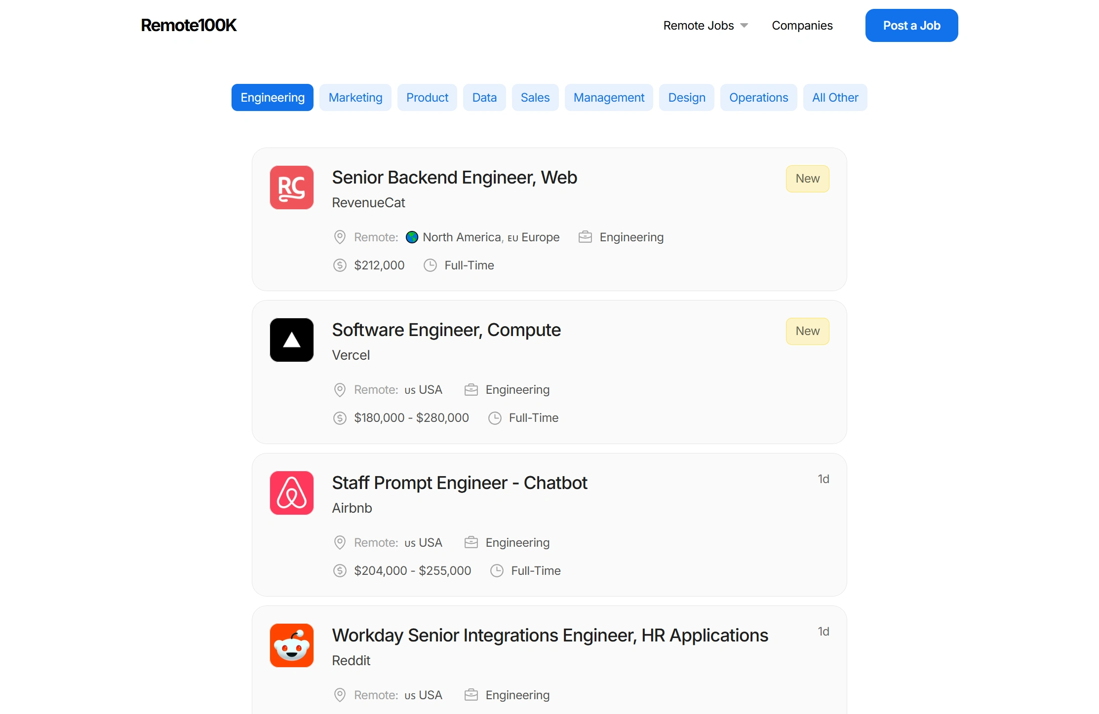 Job listings