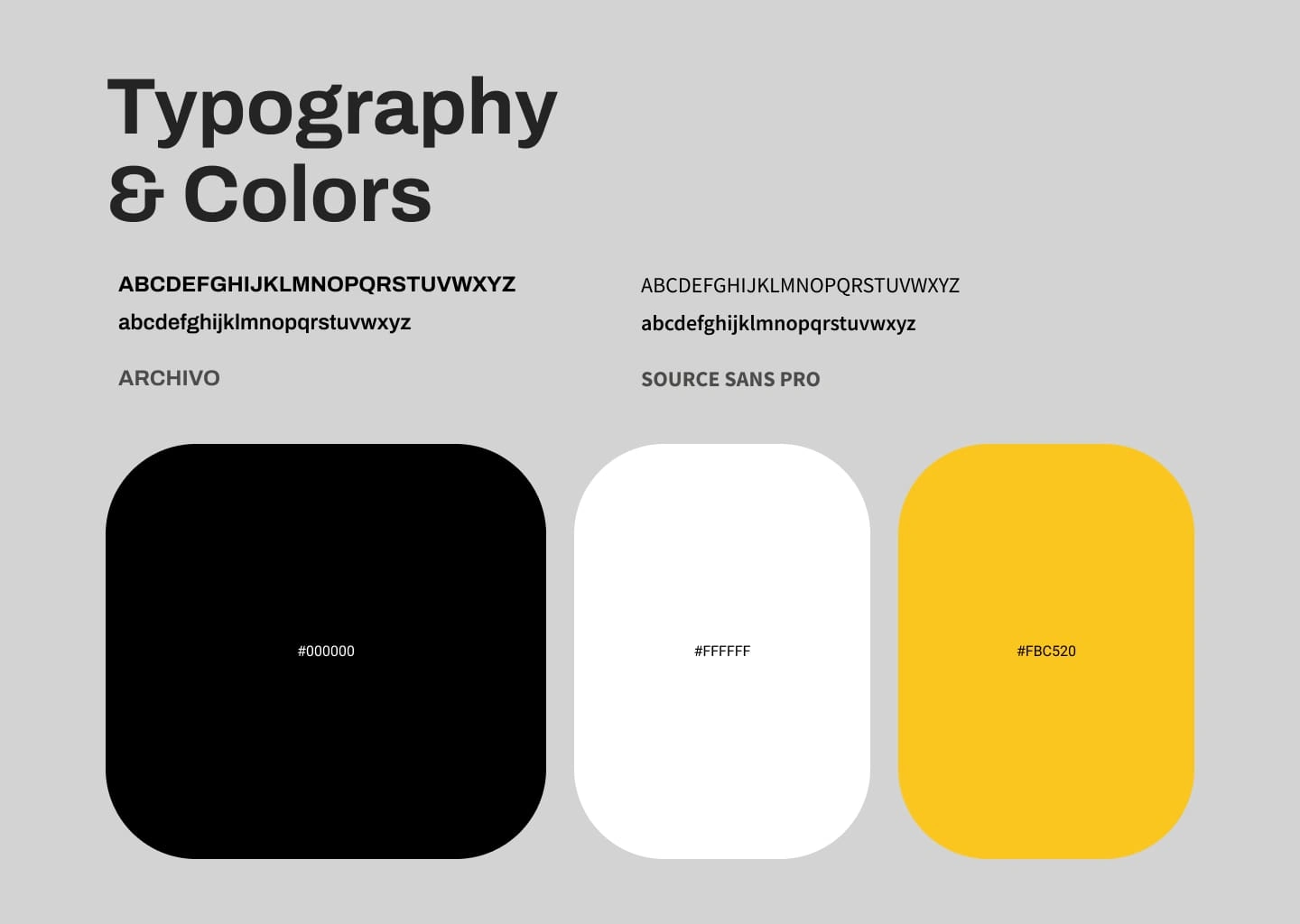 Font and color Swatches