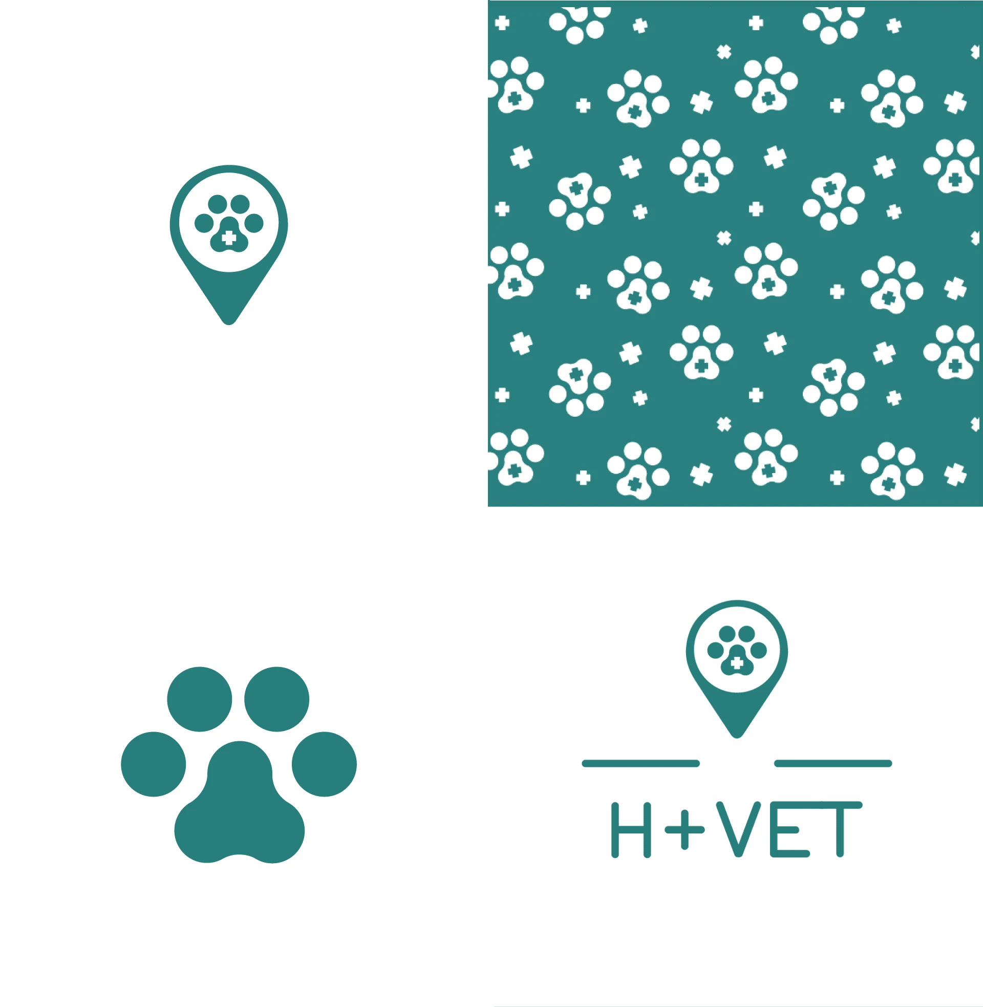 different versions of possible use of the logo, with or without typography