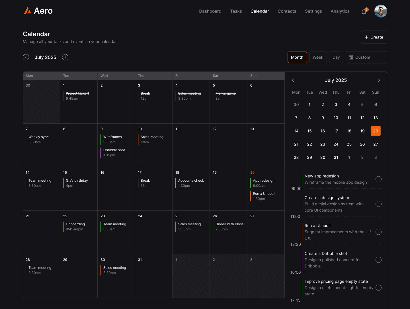 Calendar View