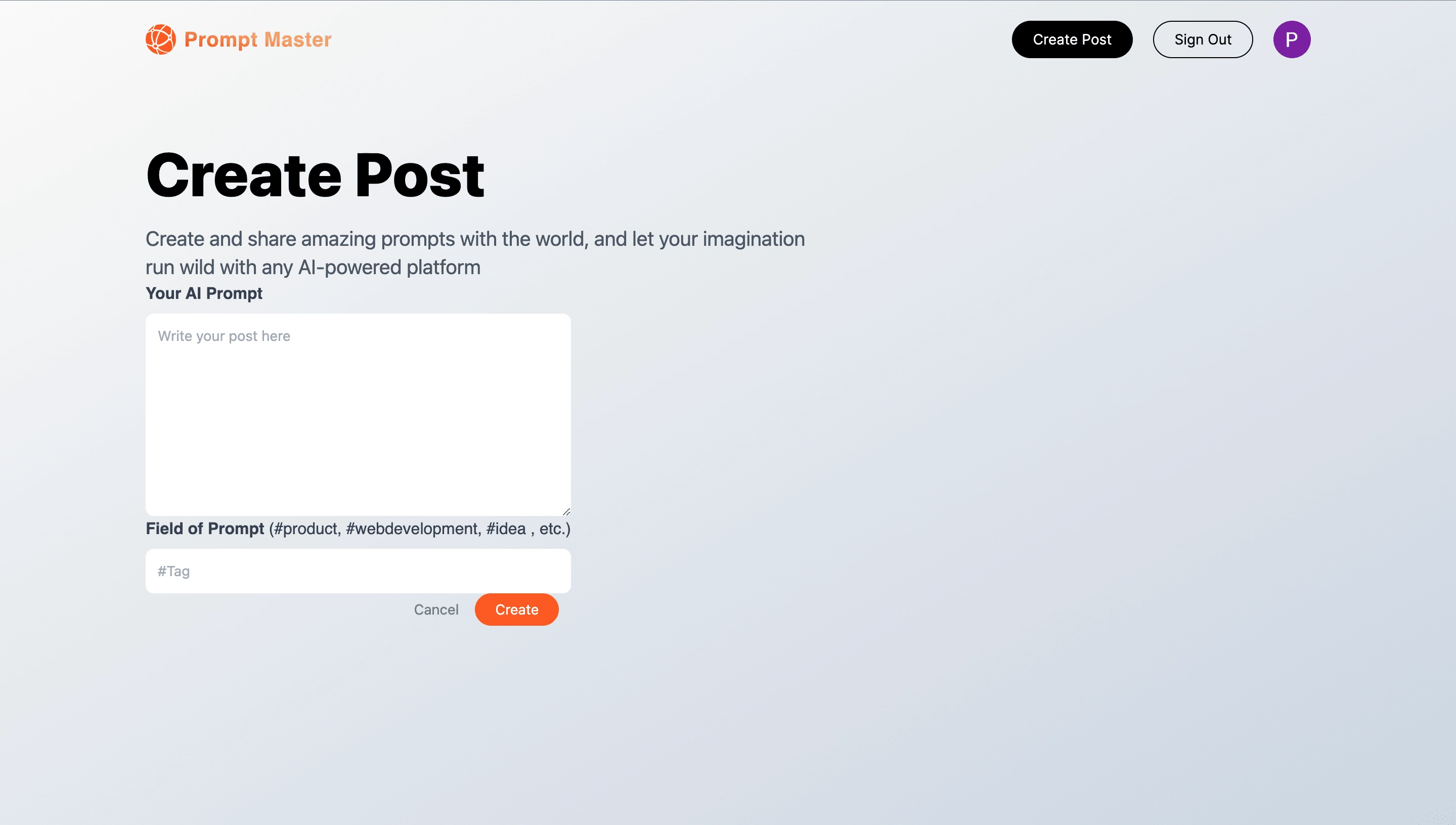Create New Prompt Page