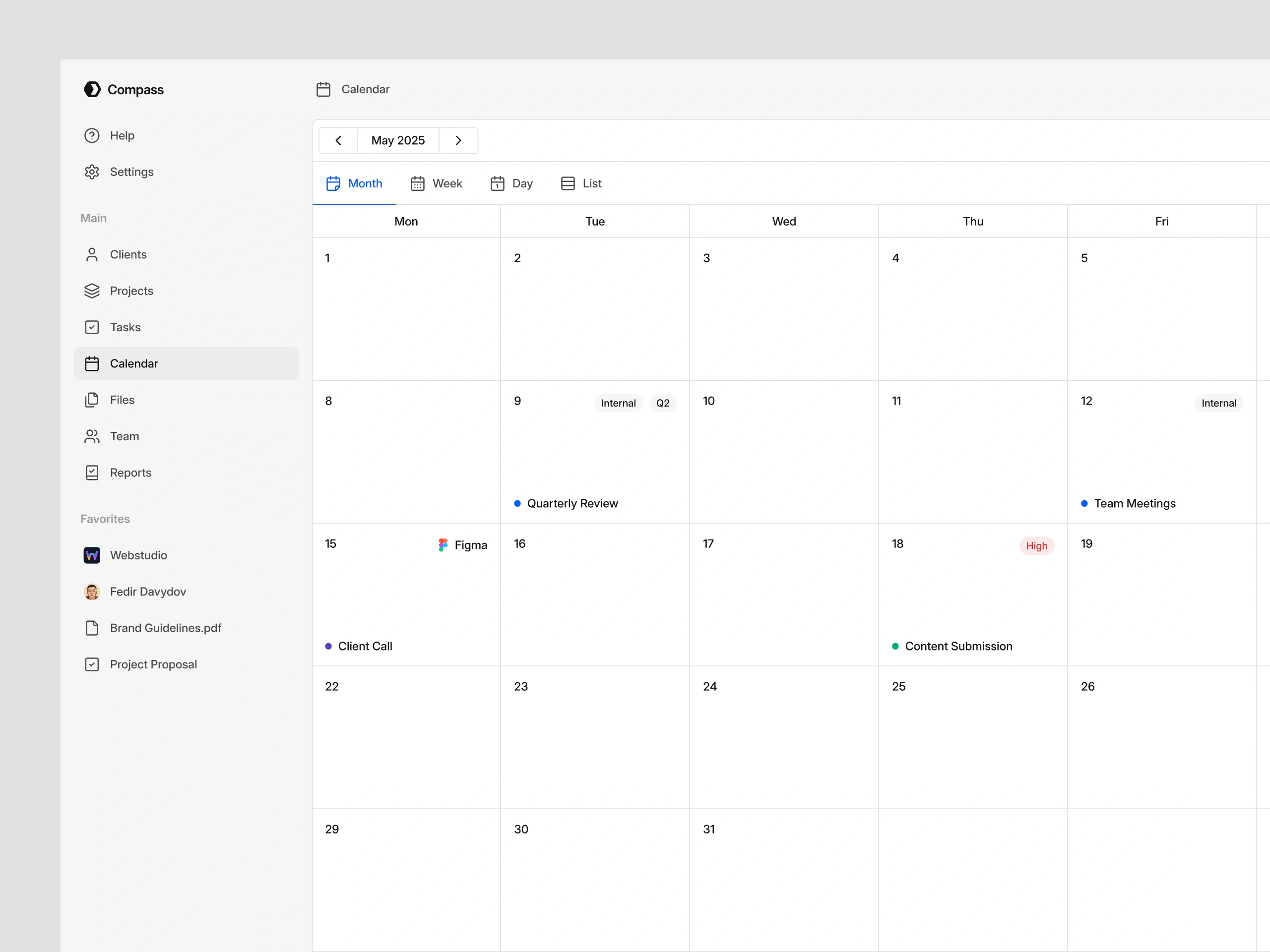 Calendar Screen