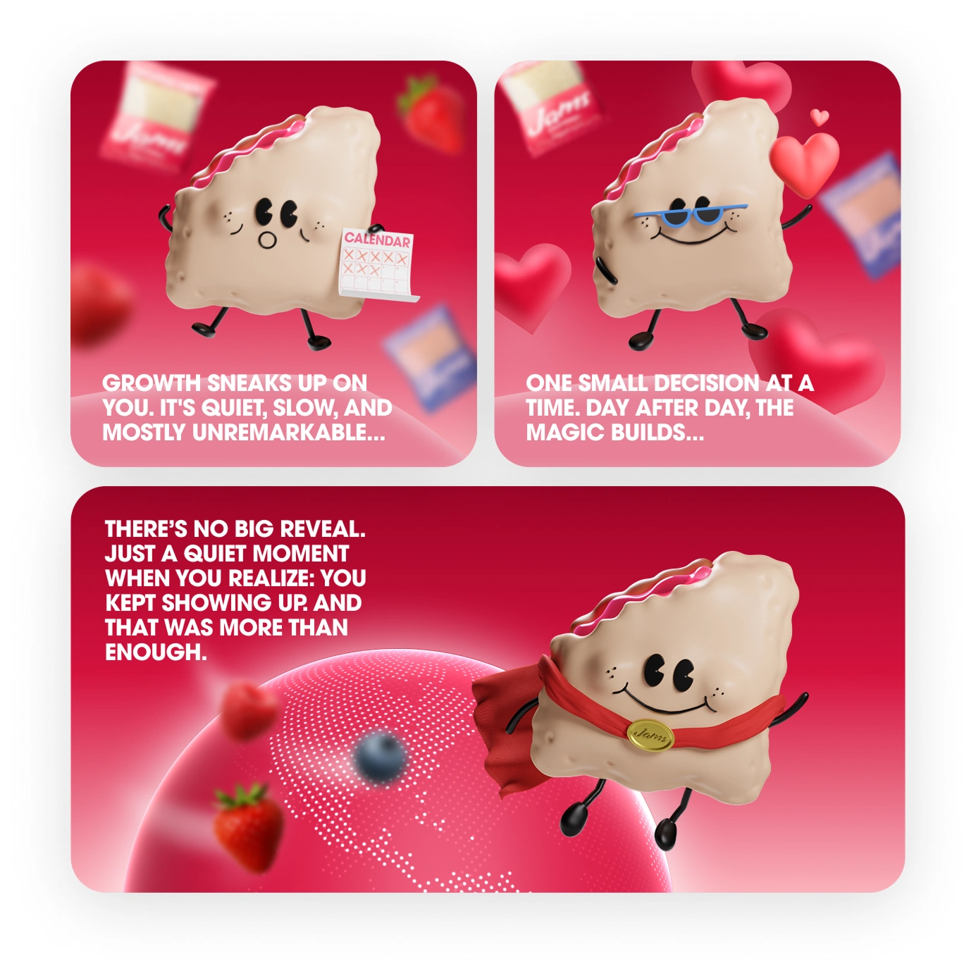 Different Jammy renders for the About page
