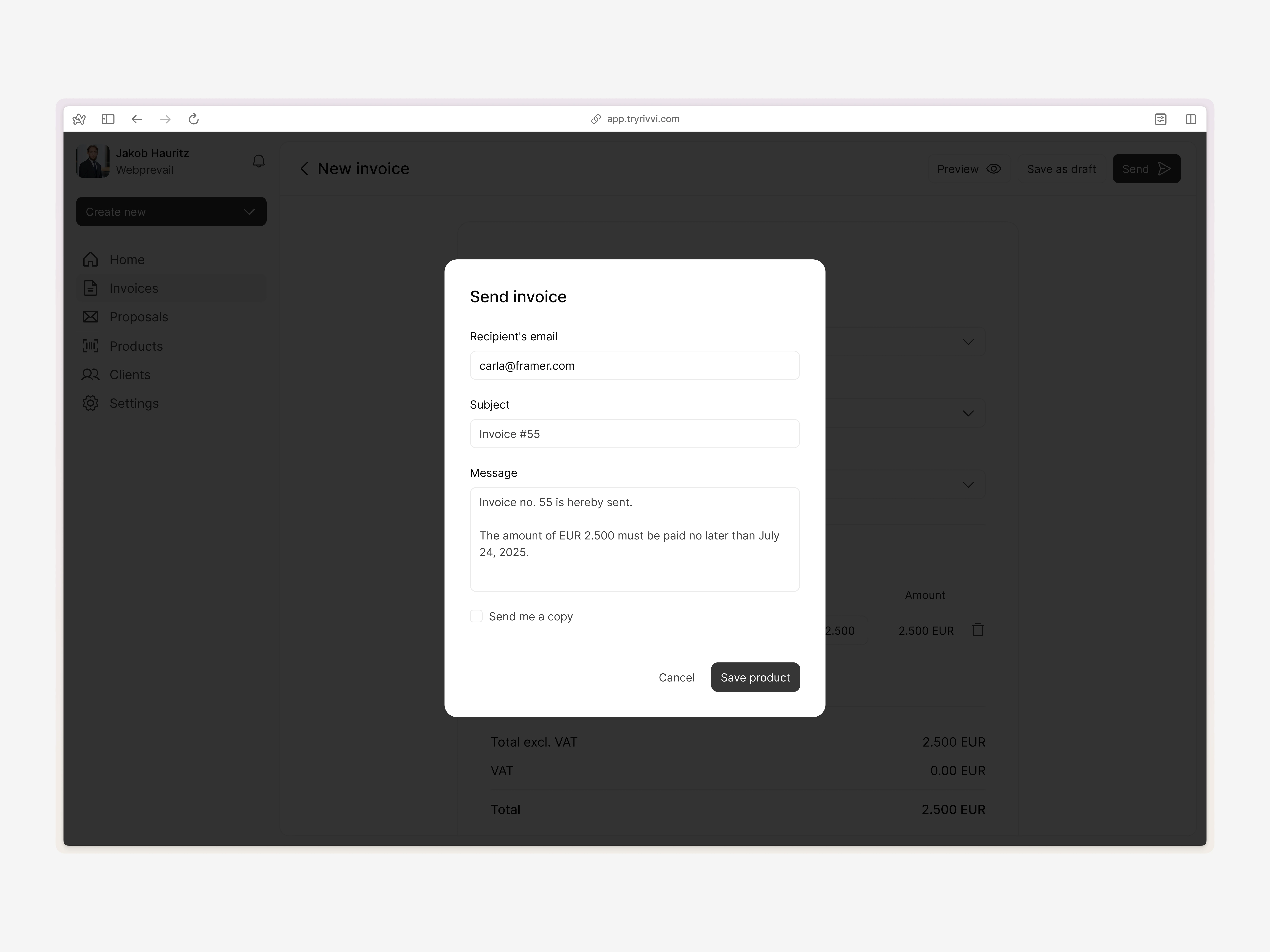 Create new invoice flow #4
