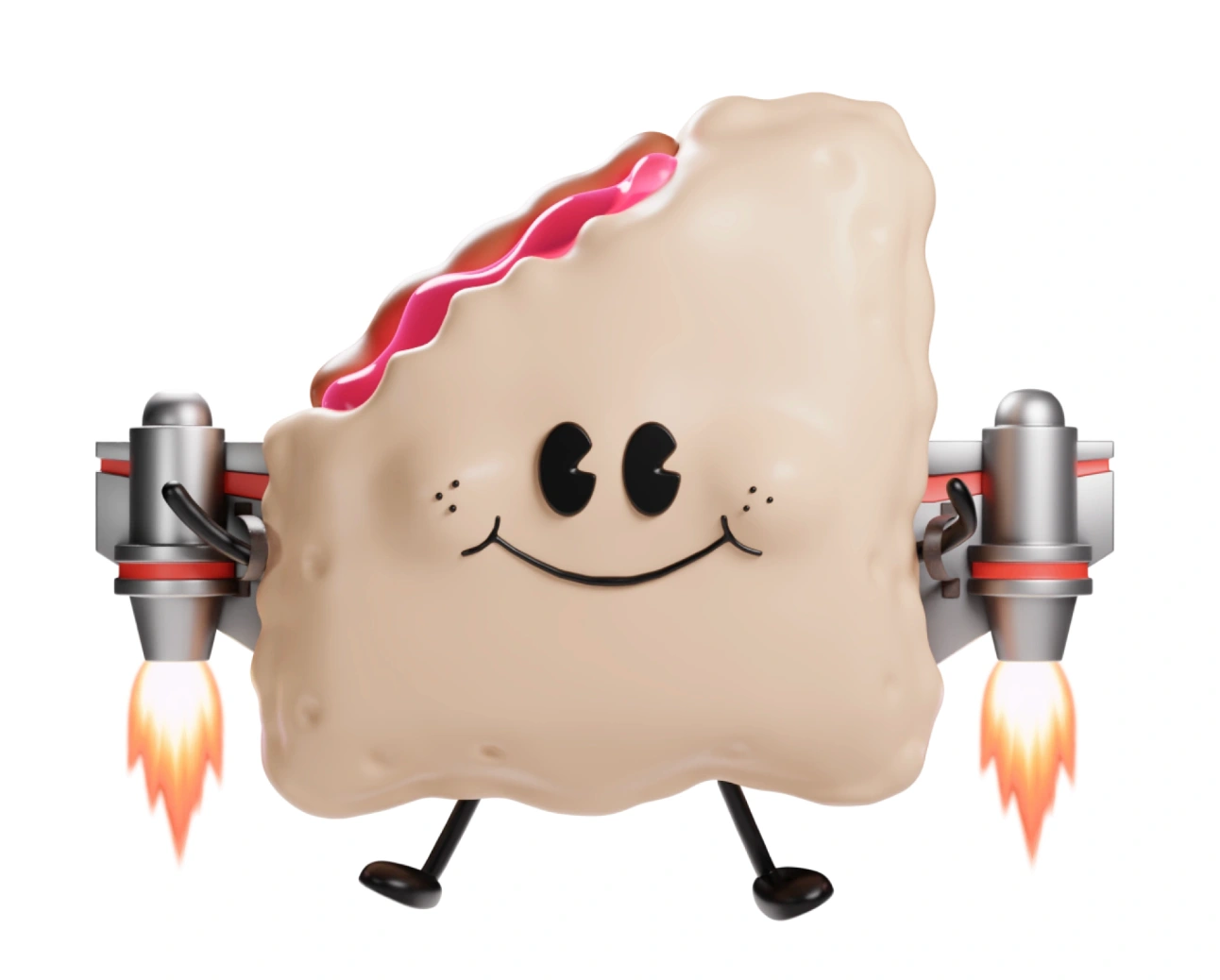 Jammy with a jetpack render created in Blender