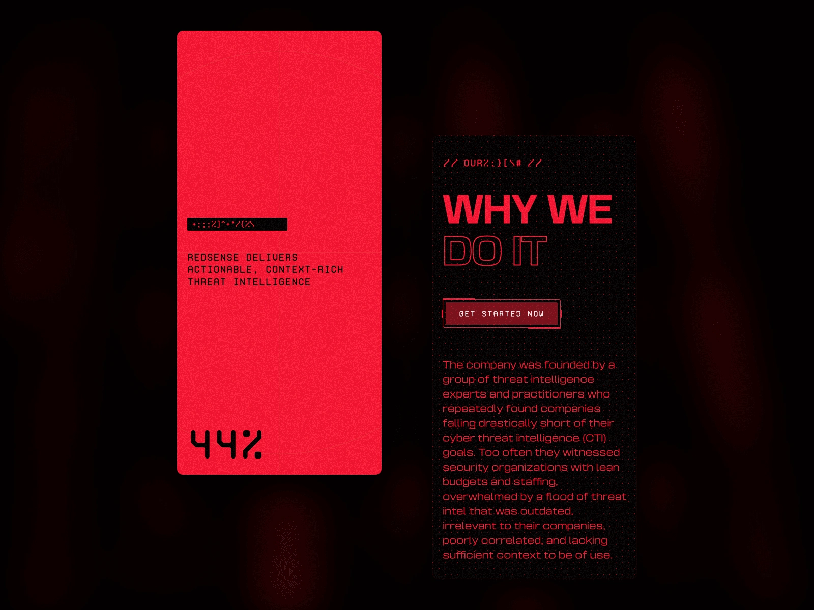 Mobile loading screen and "about us" section header