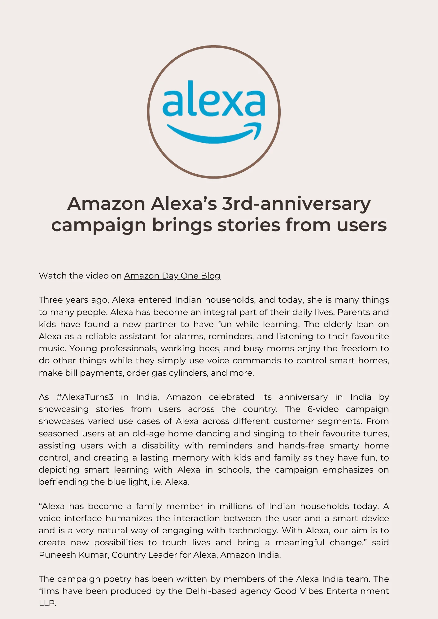 Alexa Celebrating 3rd-Anniversary in India