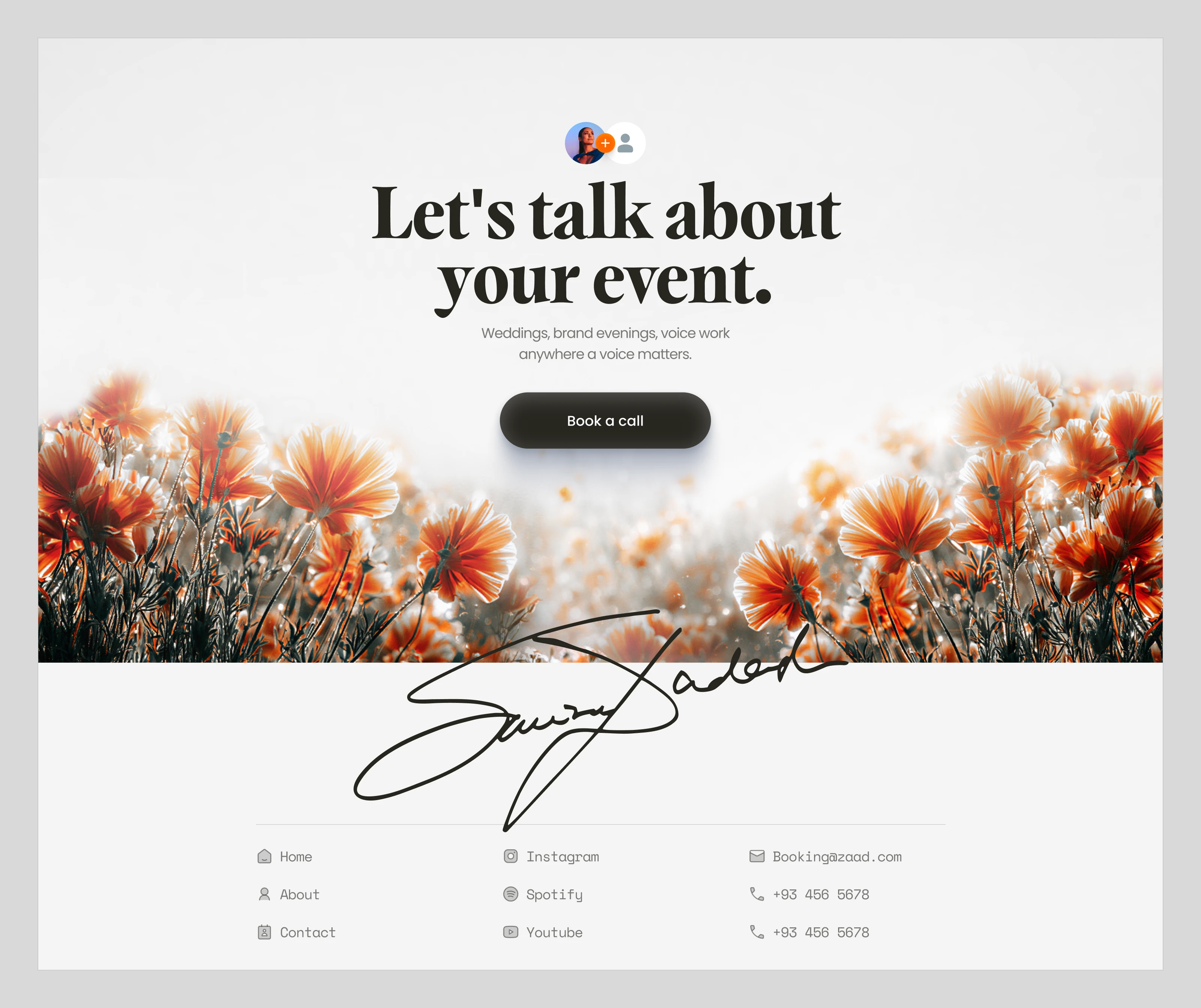 Samira's new site footer