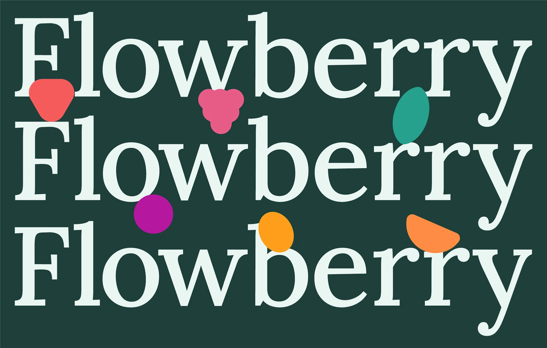 Flowberry is a smoothie brand focused on mental health. Its tone blends scientific clarity with playful warmth. A muted palette and clean type support a scientific feel. Berry-inspired colors and shapes identify the smoothie ingredients.