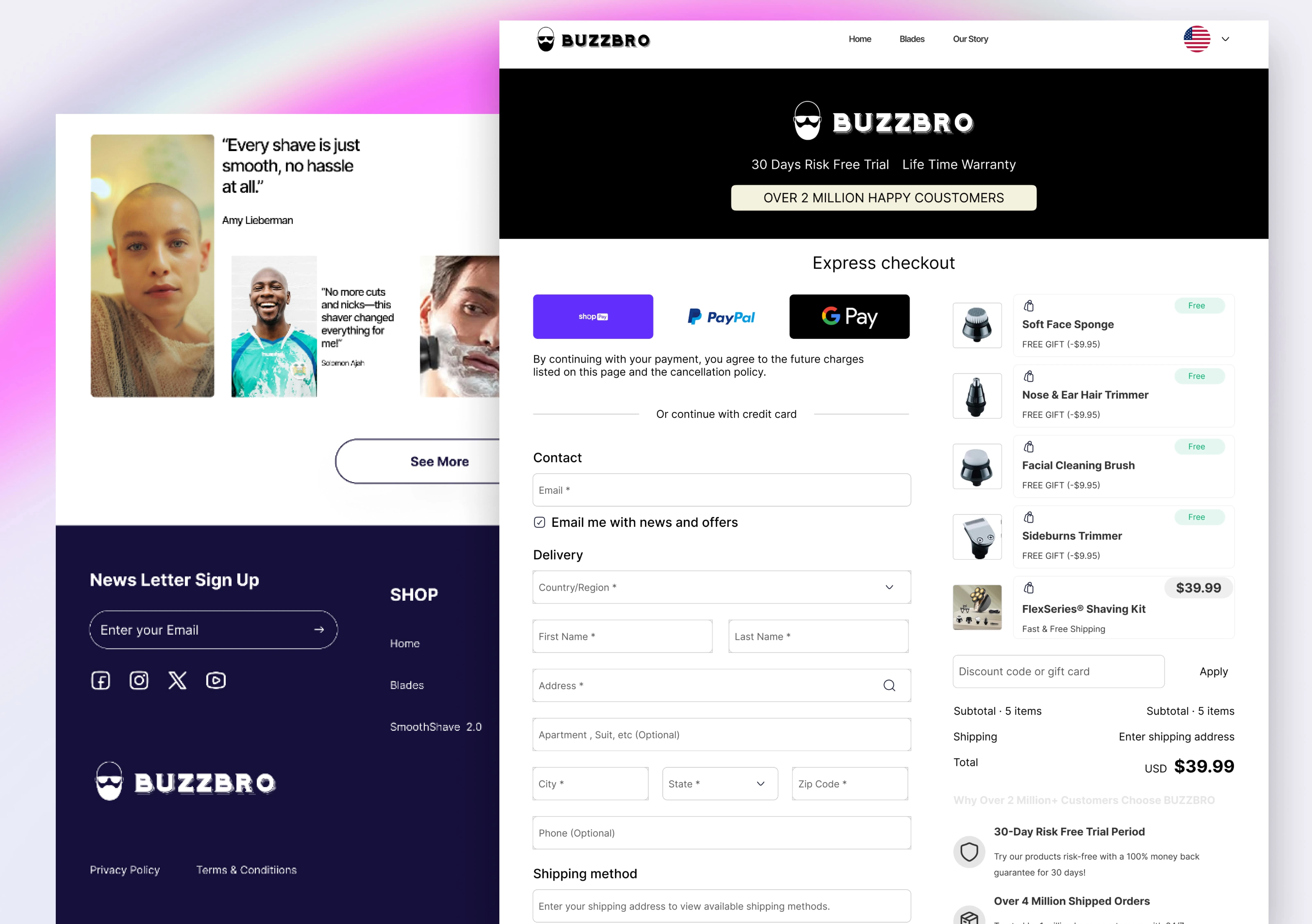 Overview of Checkout Page 
