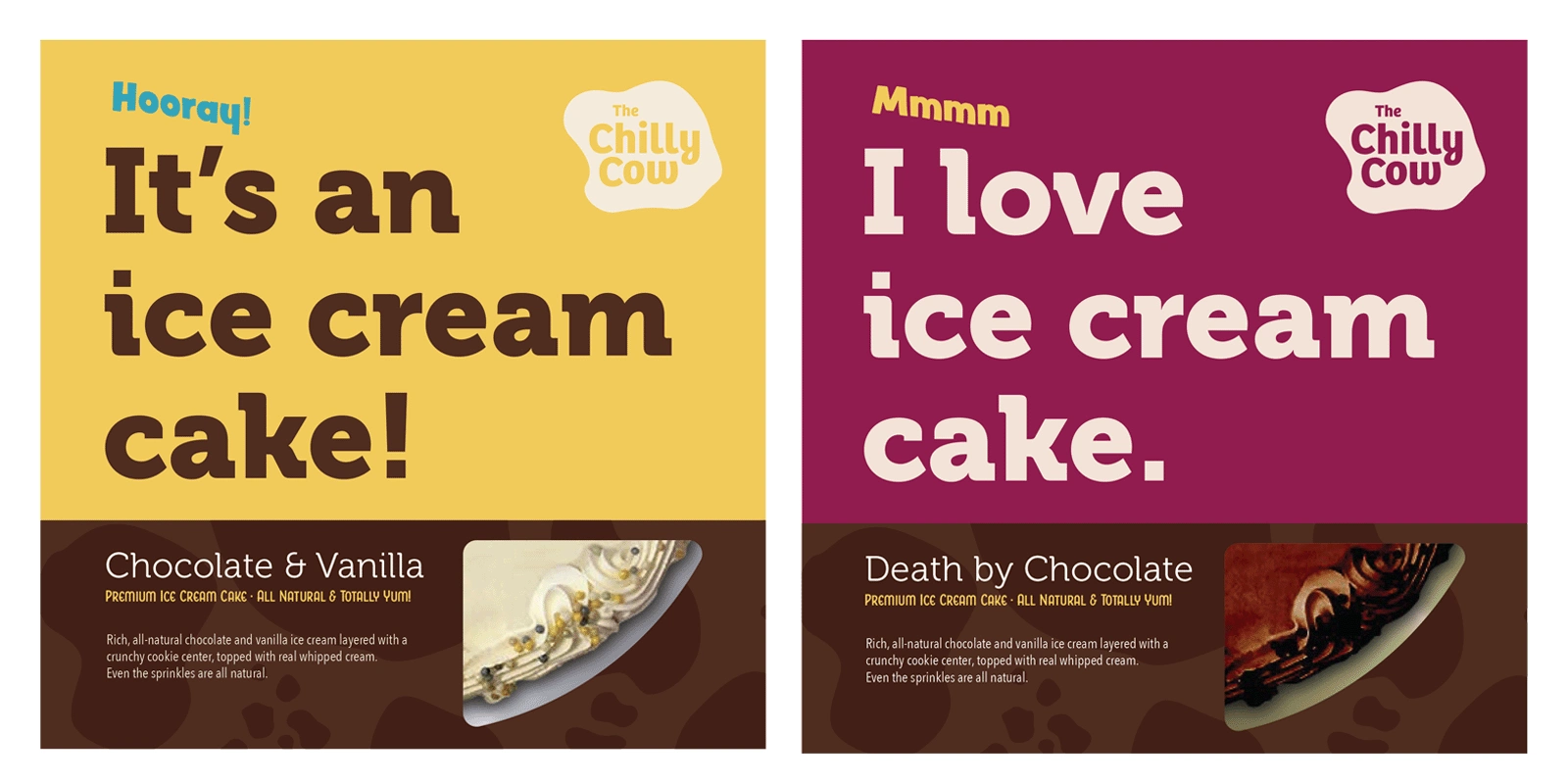 Initial concept work, tapping into the joy of eating ice cream cake.
