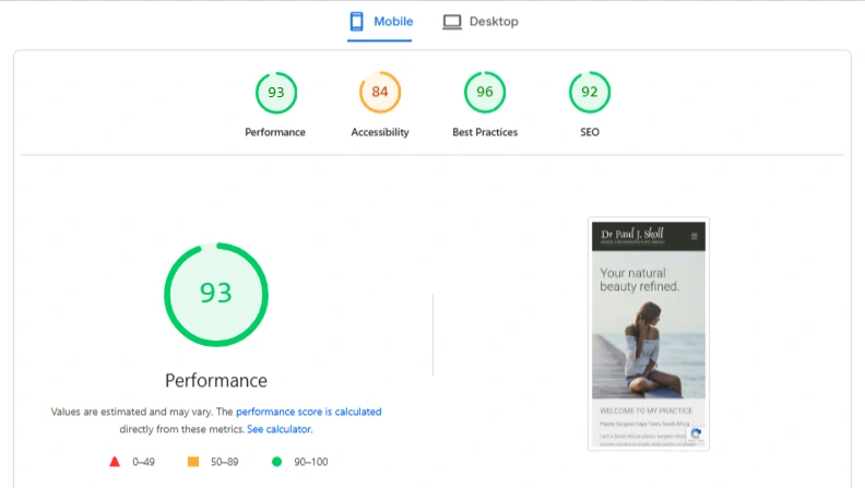 Mobile Website Performance After