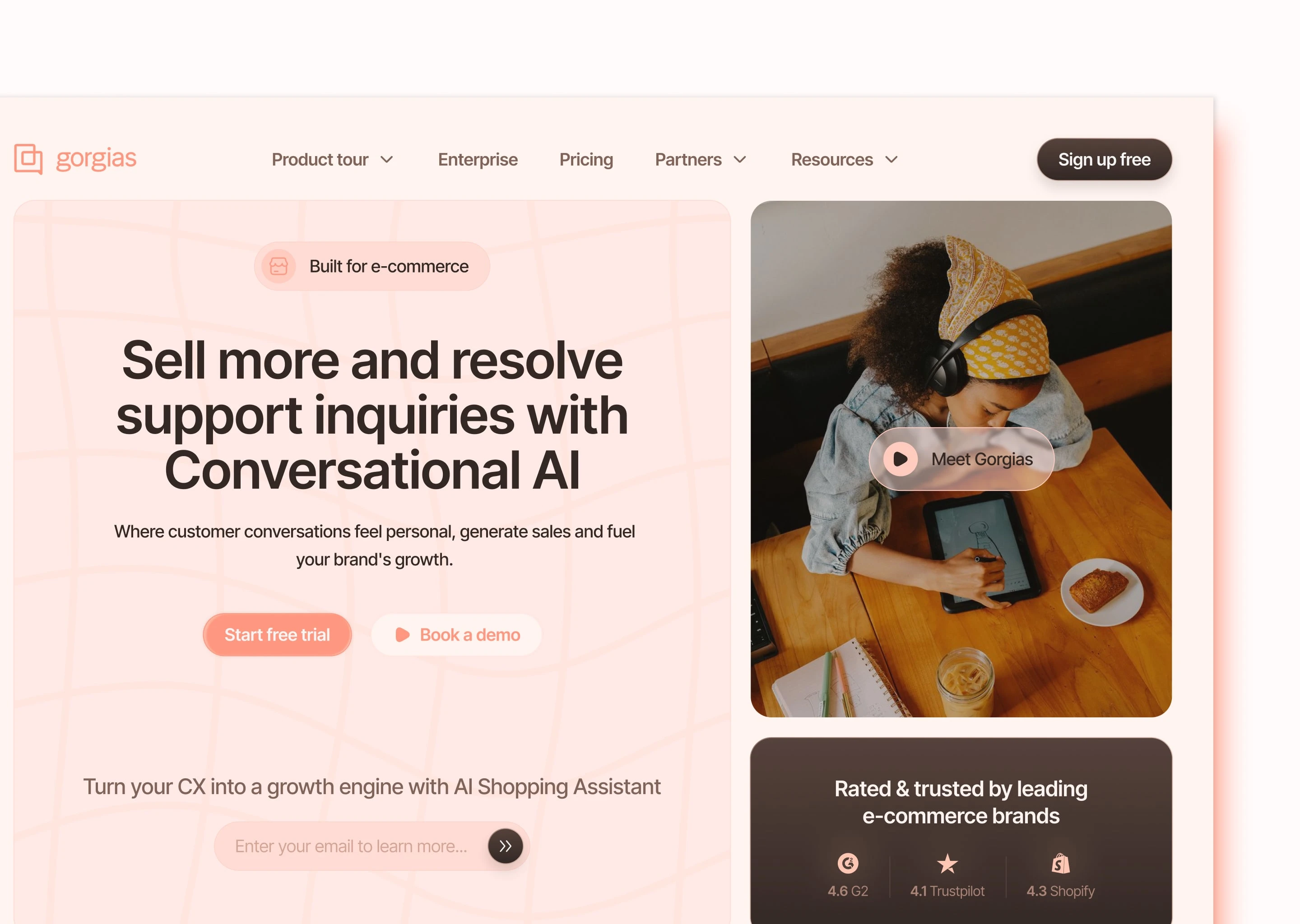 Hero section close up