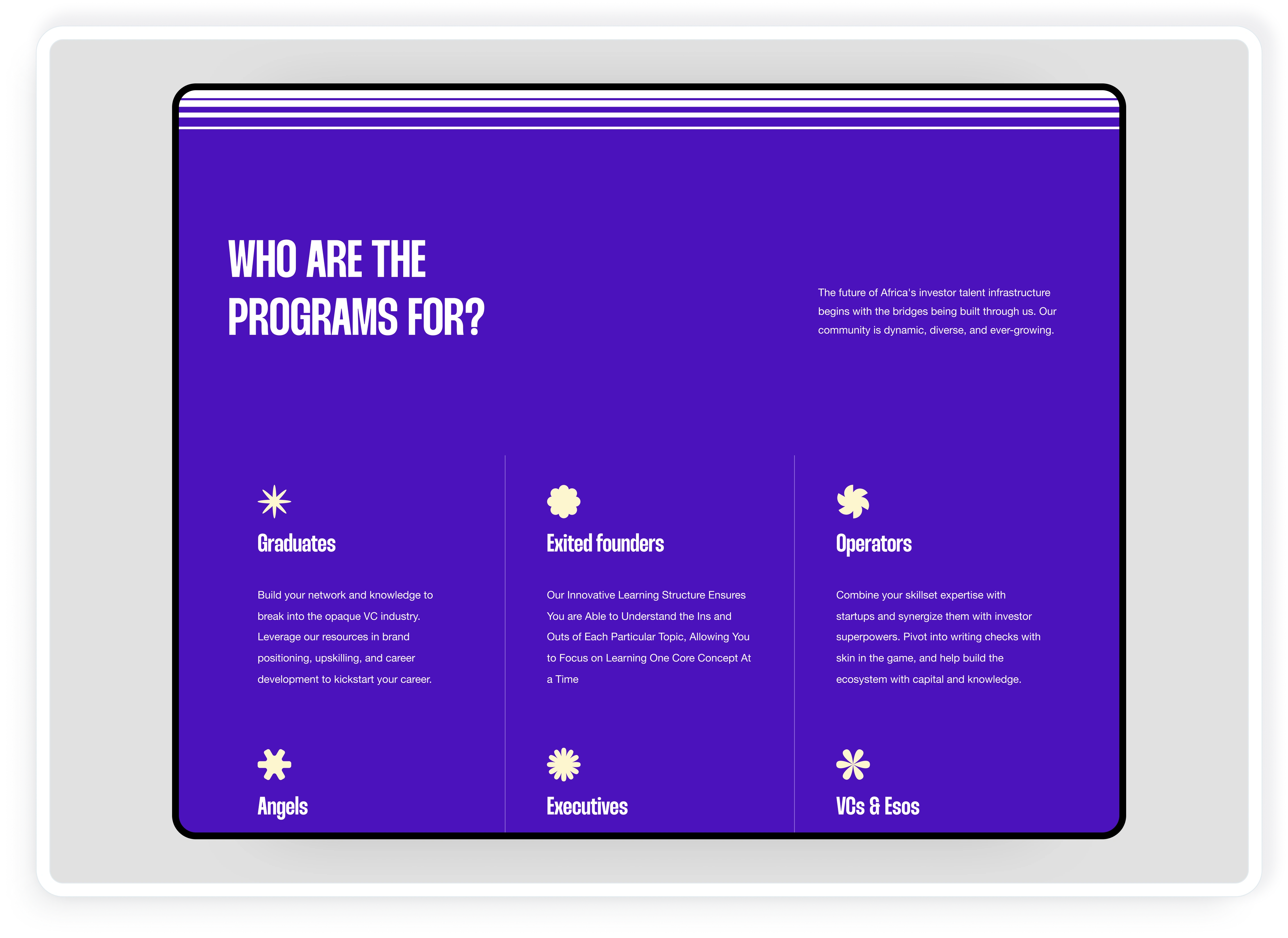Programs section