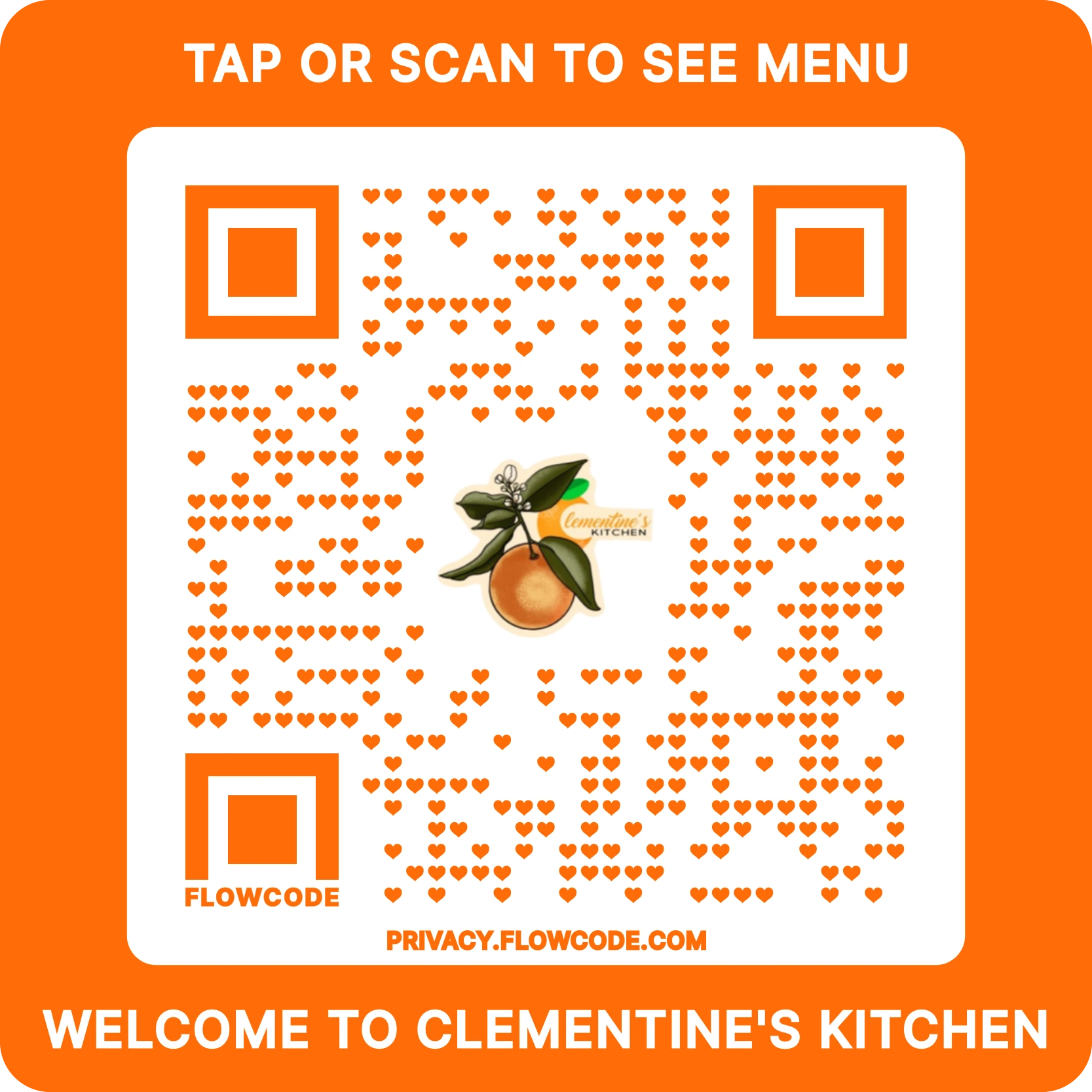 QR Sticker Design: Clementines.kitchen