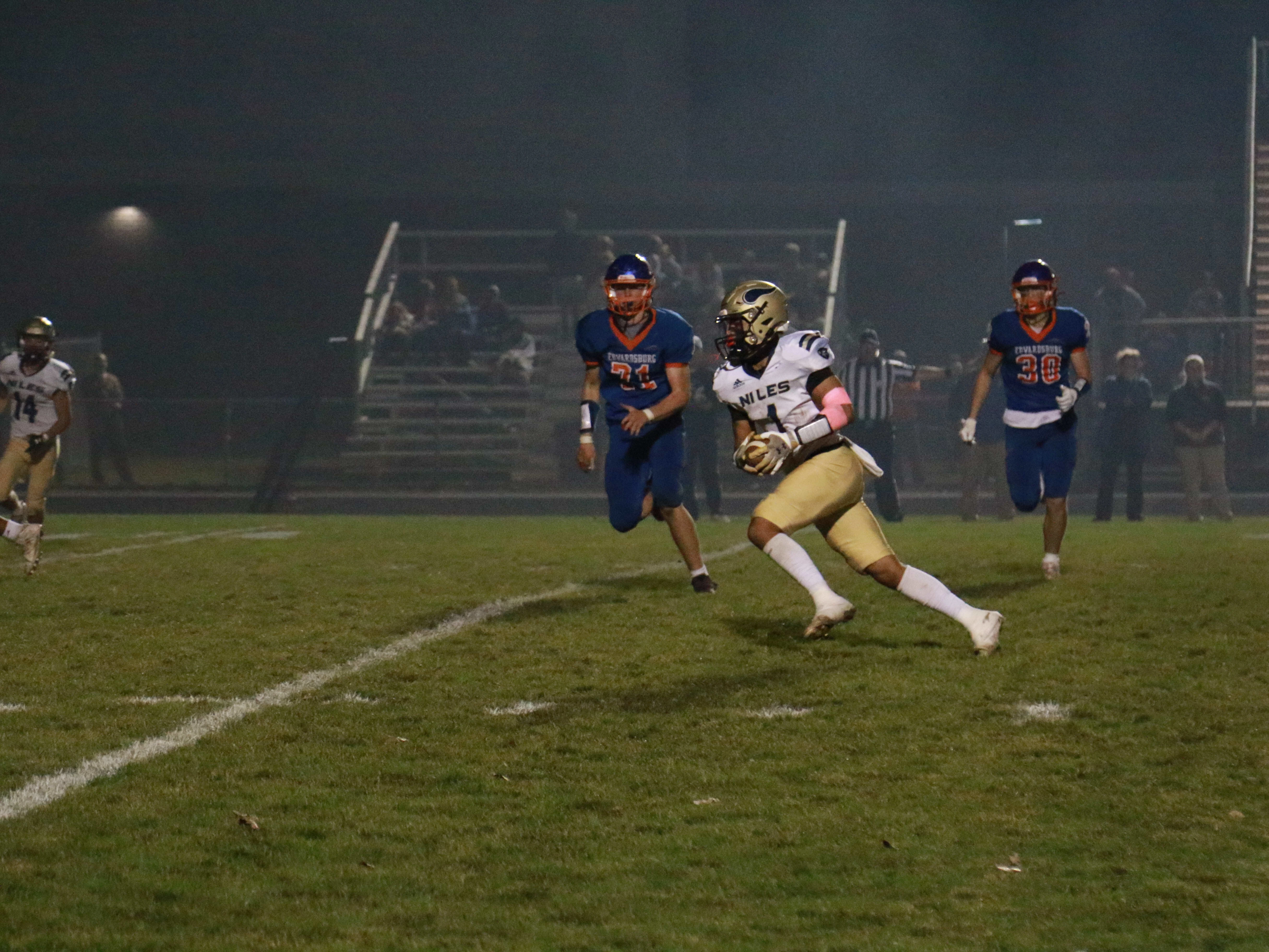 Our quarterback running with the football