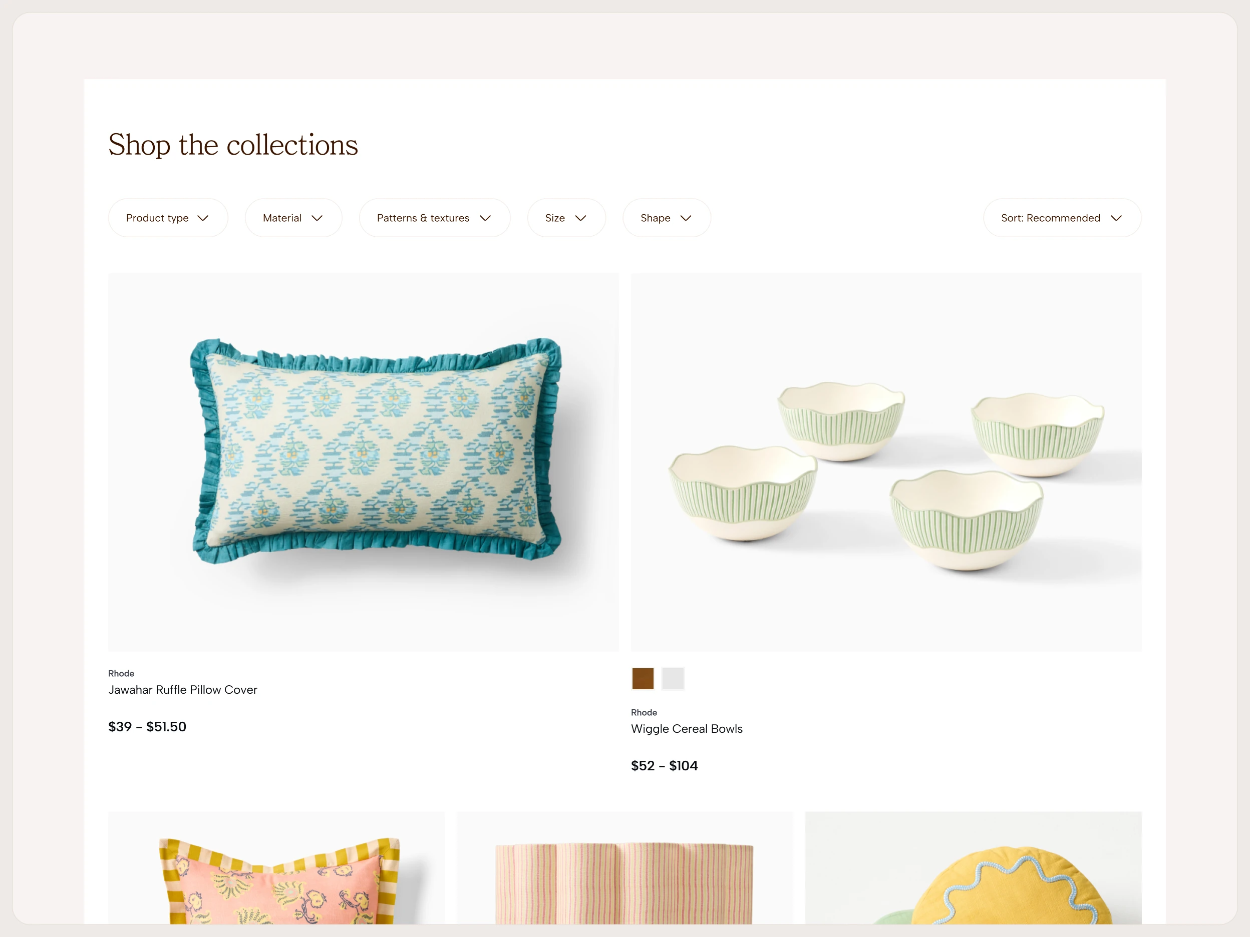 Product Collection Section of Kinova's Collaborations Page