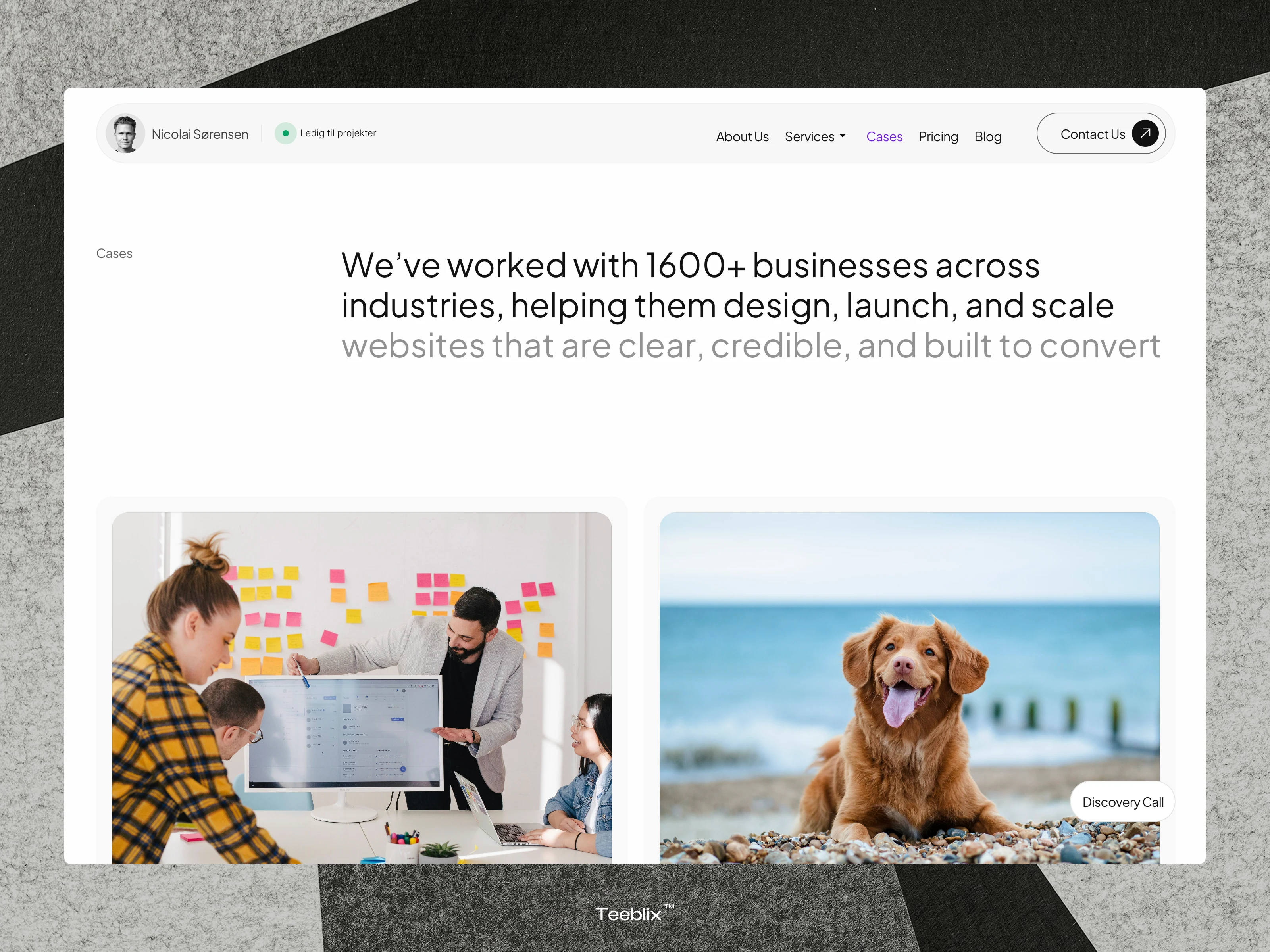 Cases index page's hero