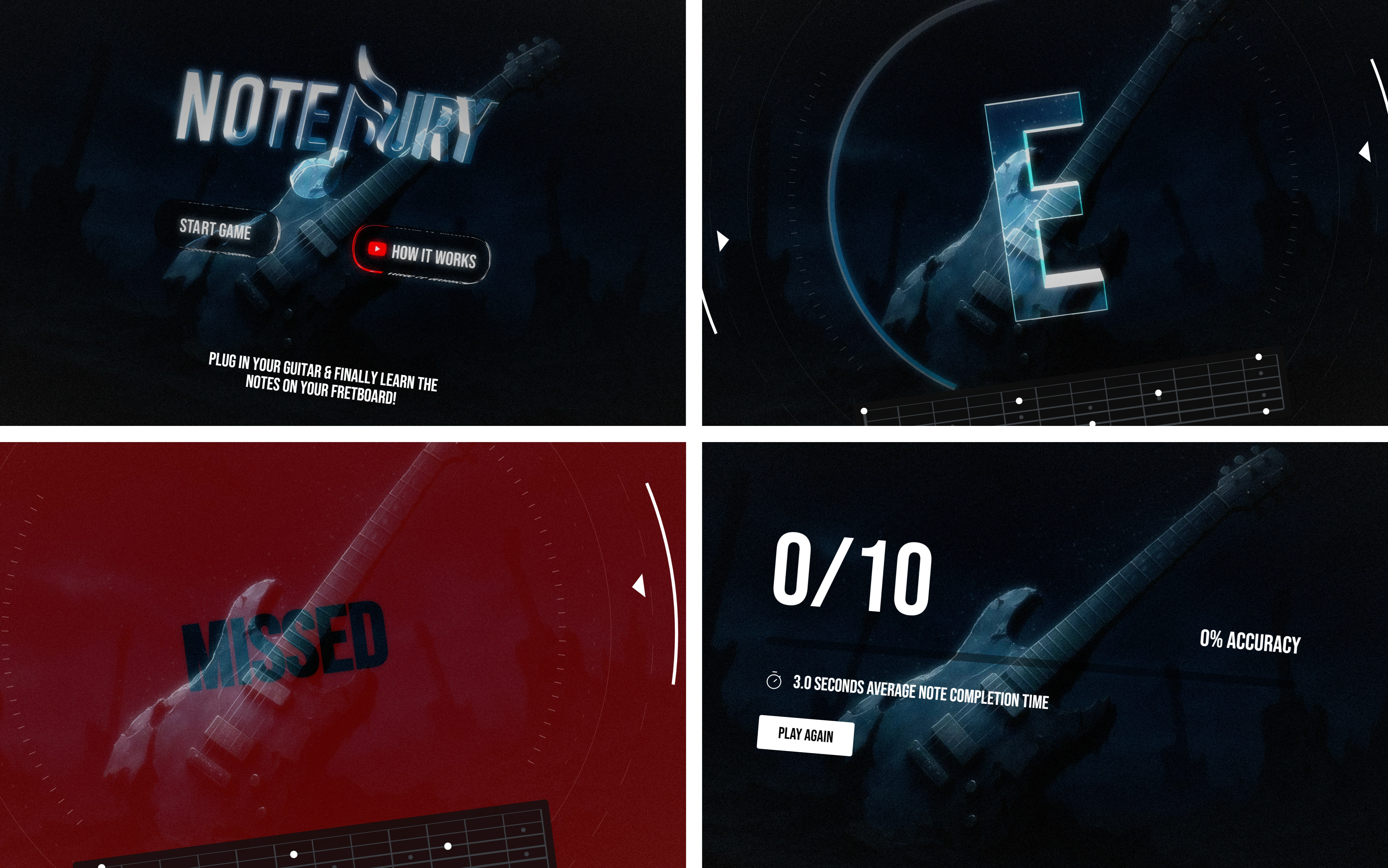 NoteFury UI Screenshots