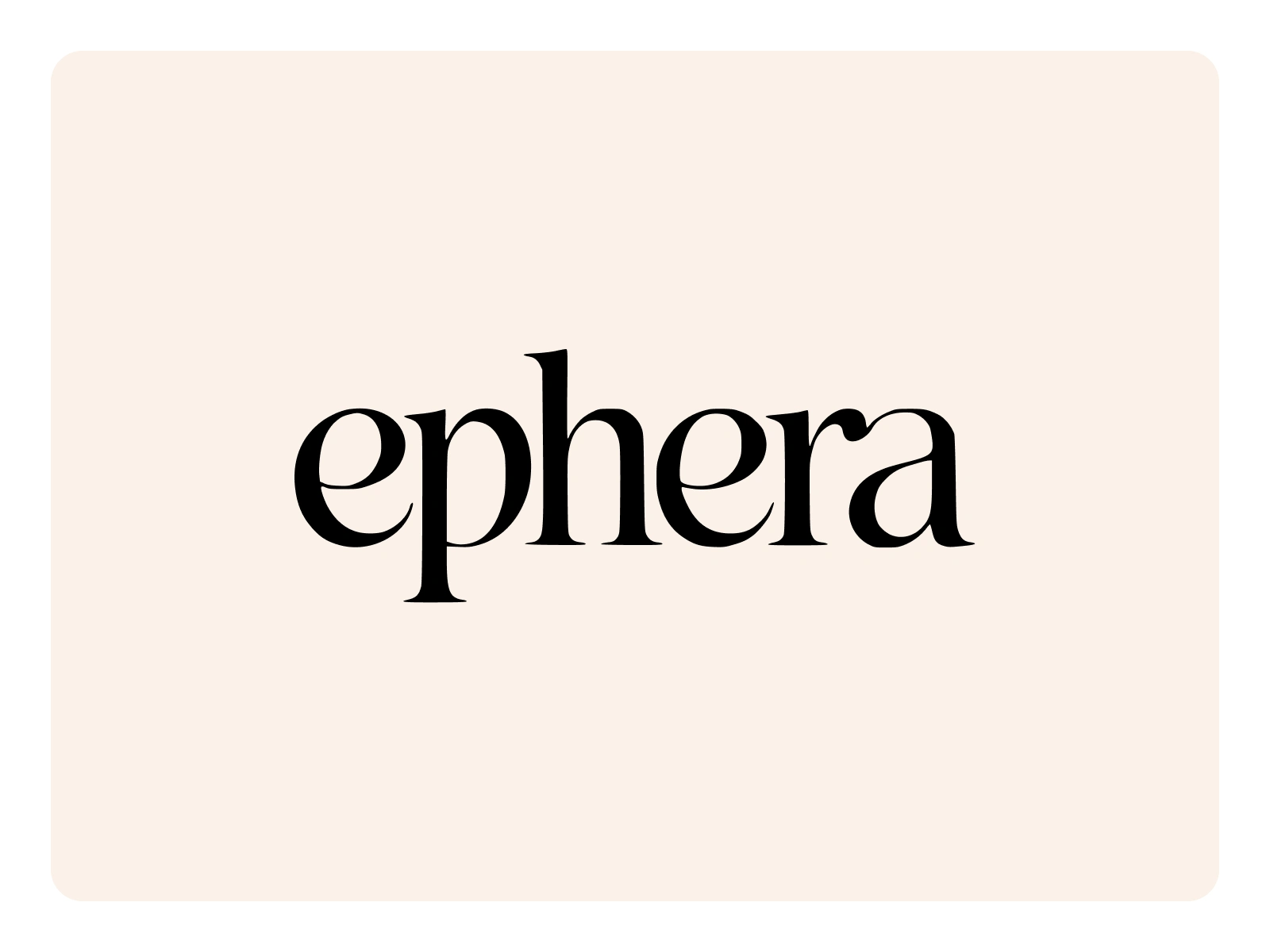 The minimalist logotype for Ephera — generated with AI to reflect timeless elegance through refined serif forms and soft metallic detailing. A subtle anchor to unify the brand’s ethereal visual language.

