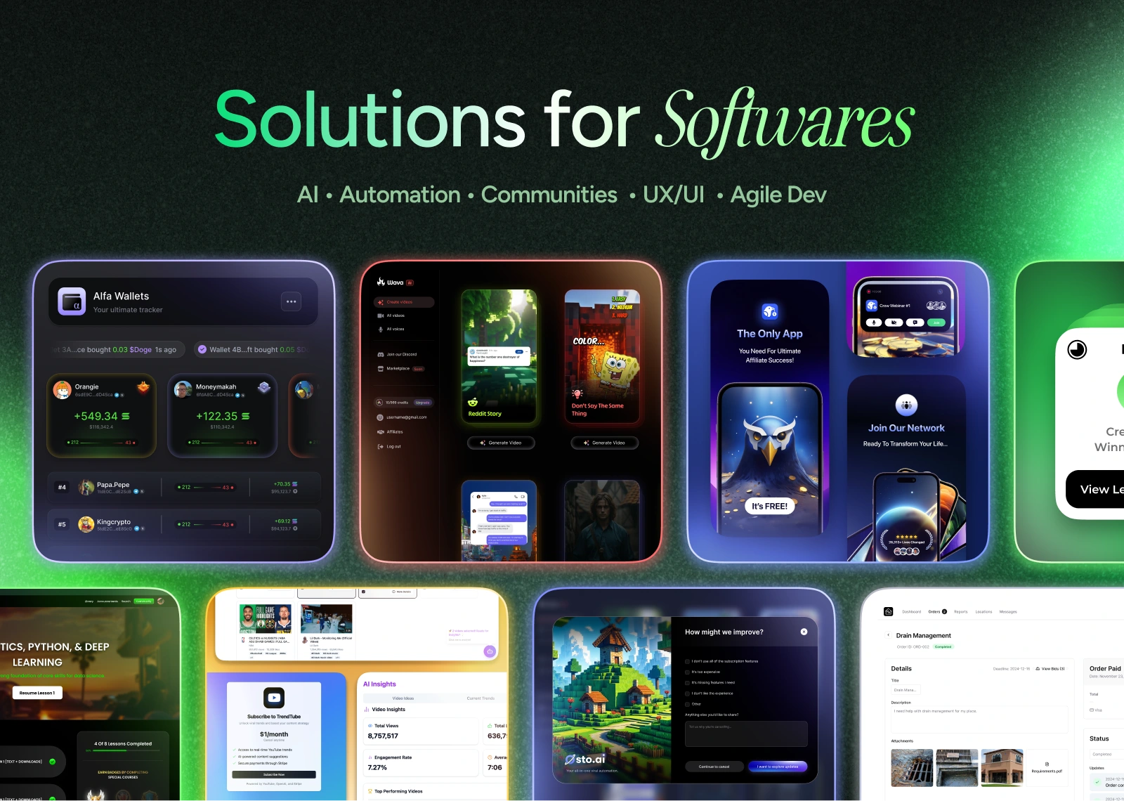 Featured App Screenshots and Visuals for Software Partners