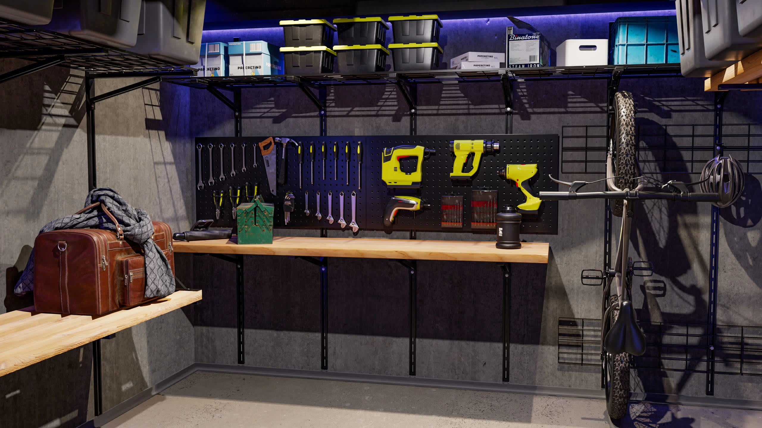 Single Garage Organized with Ezyracks - Medium Shot 1
